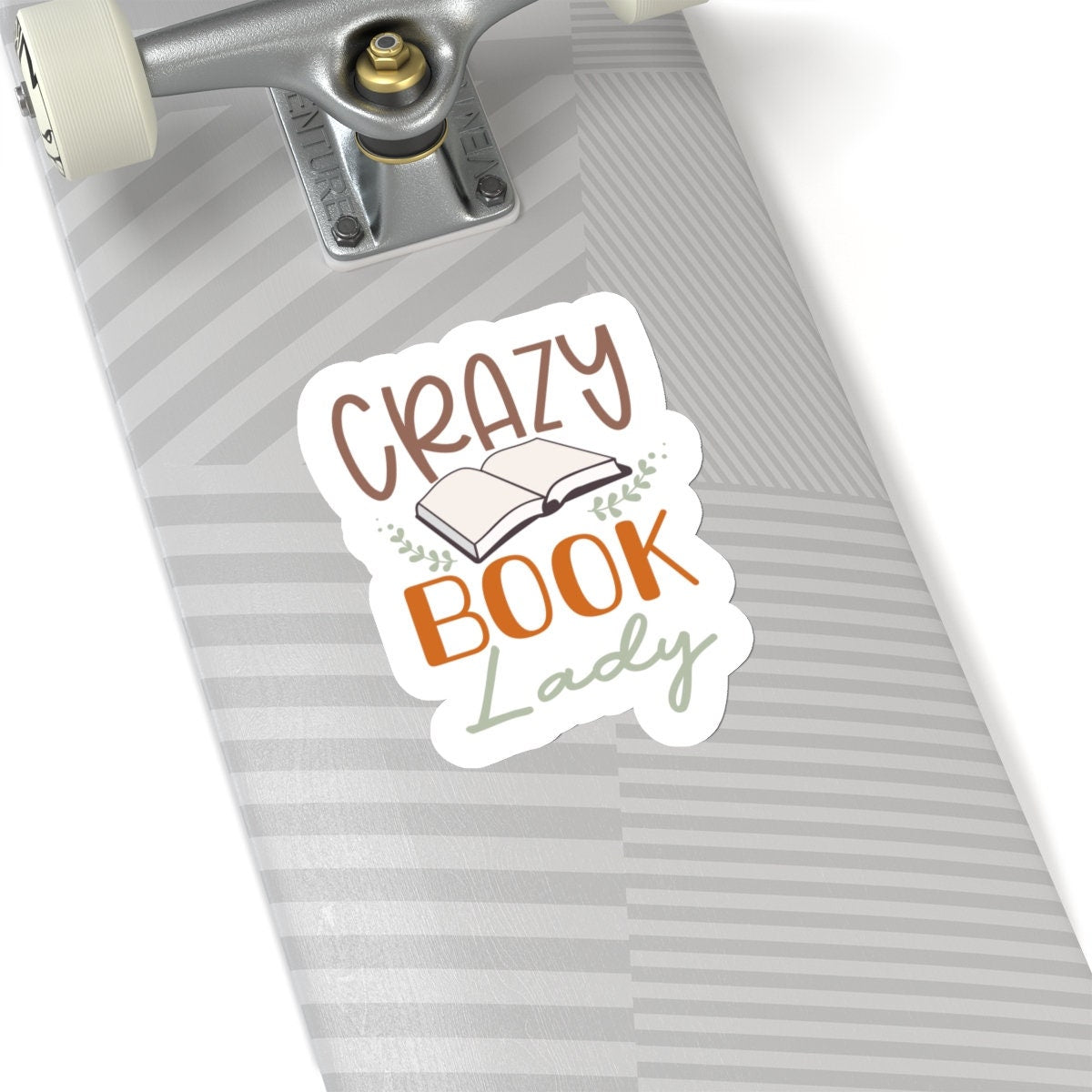 Crazy Book Lady Kiss-Cut Stickers (Power Reader, Book Nerd, Book Dragon Gift)