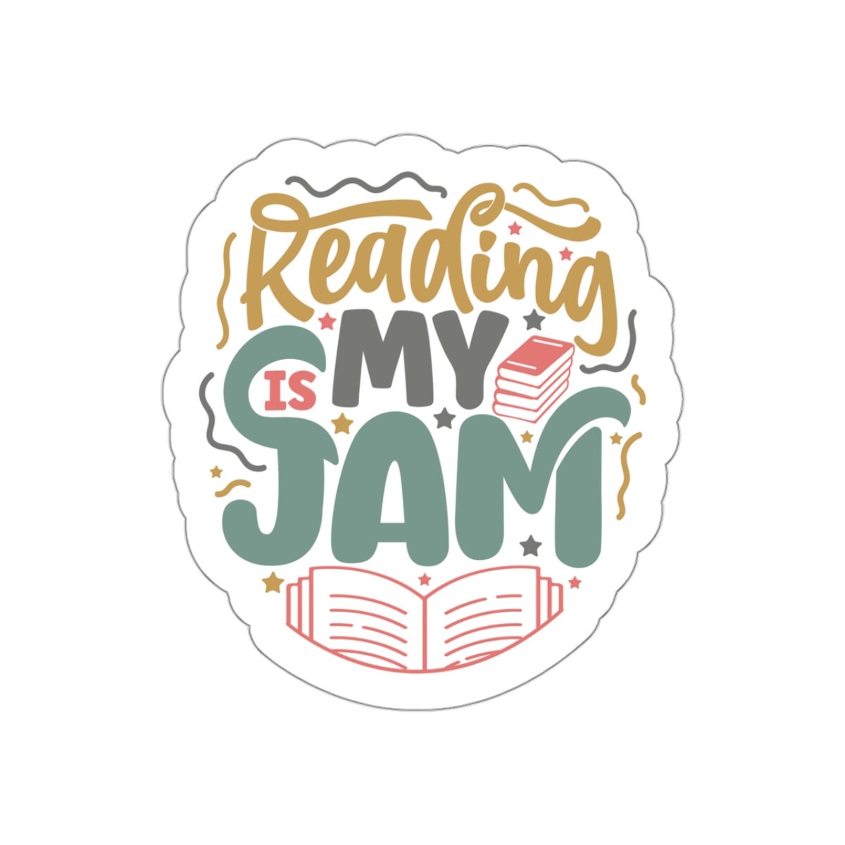 Reading Is My Jam Kiss-Cut Stickers