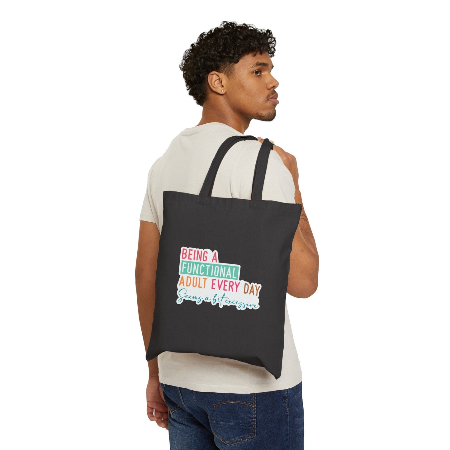 Functional Adult Sarcastic Cotton Canvas Tote Bag Shopping Bag Library Bag Shopping Tote Carry All