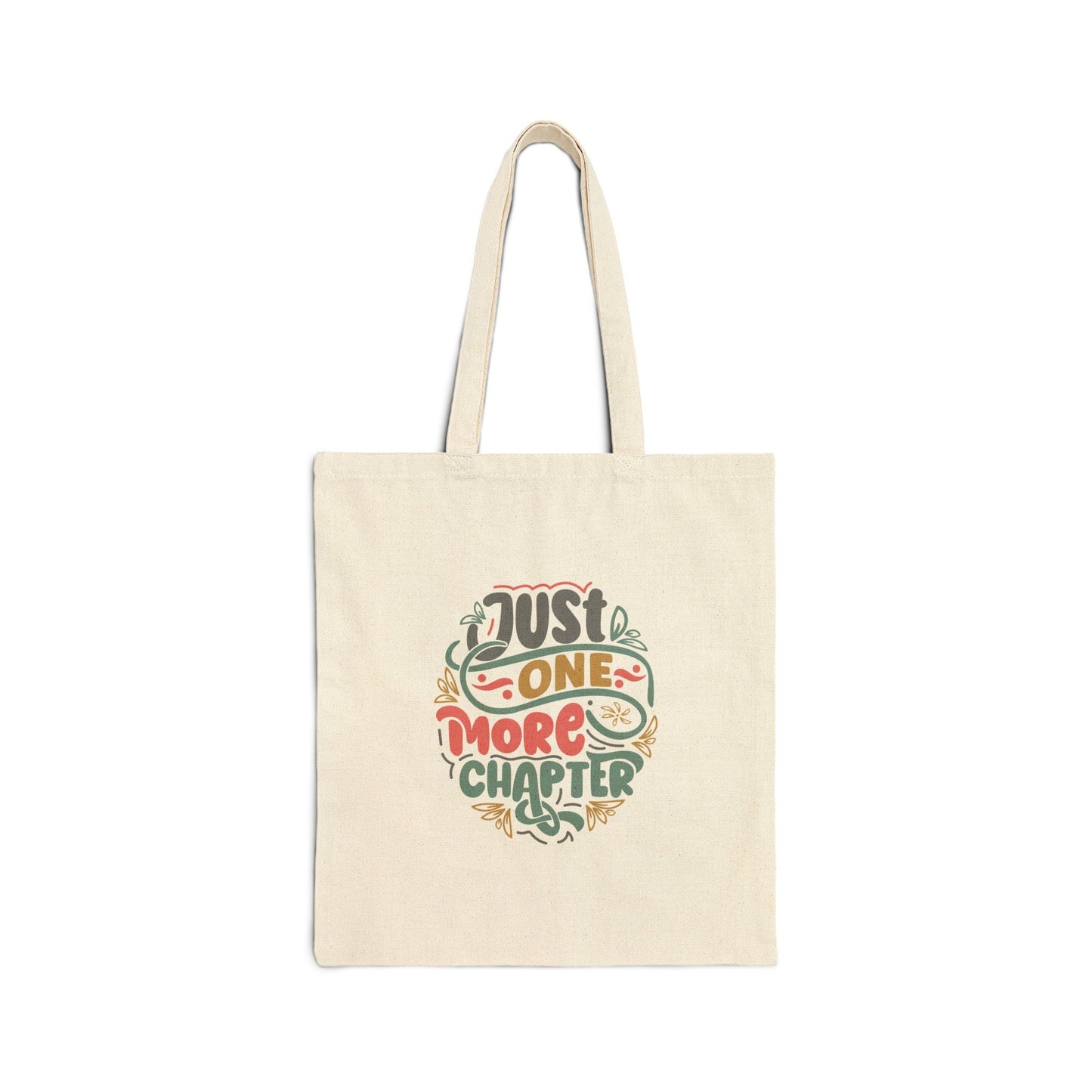 Just One More Chapter Cotton Canvas Tote Bag Gift for Reader Library Book Bag Shopping Tote