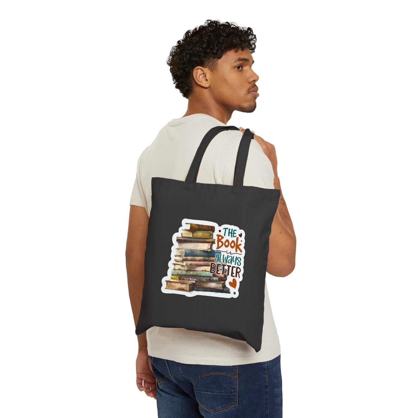 Book is Always Better Cotton Canvas Tote Bag Gift for Reader Library Book Bag Shopping Bag Tote