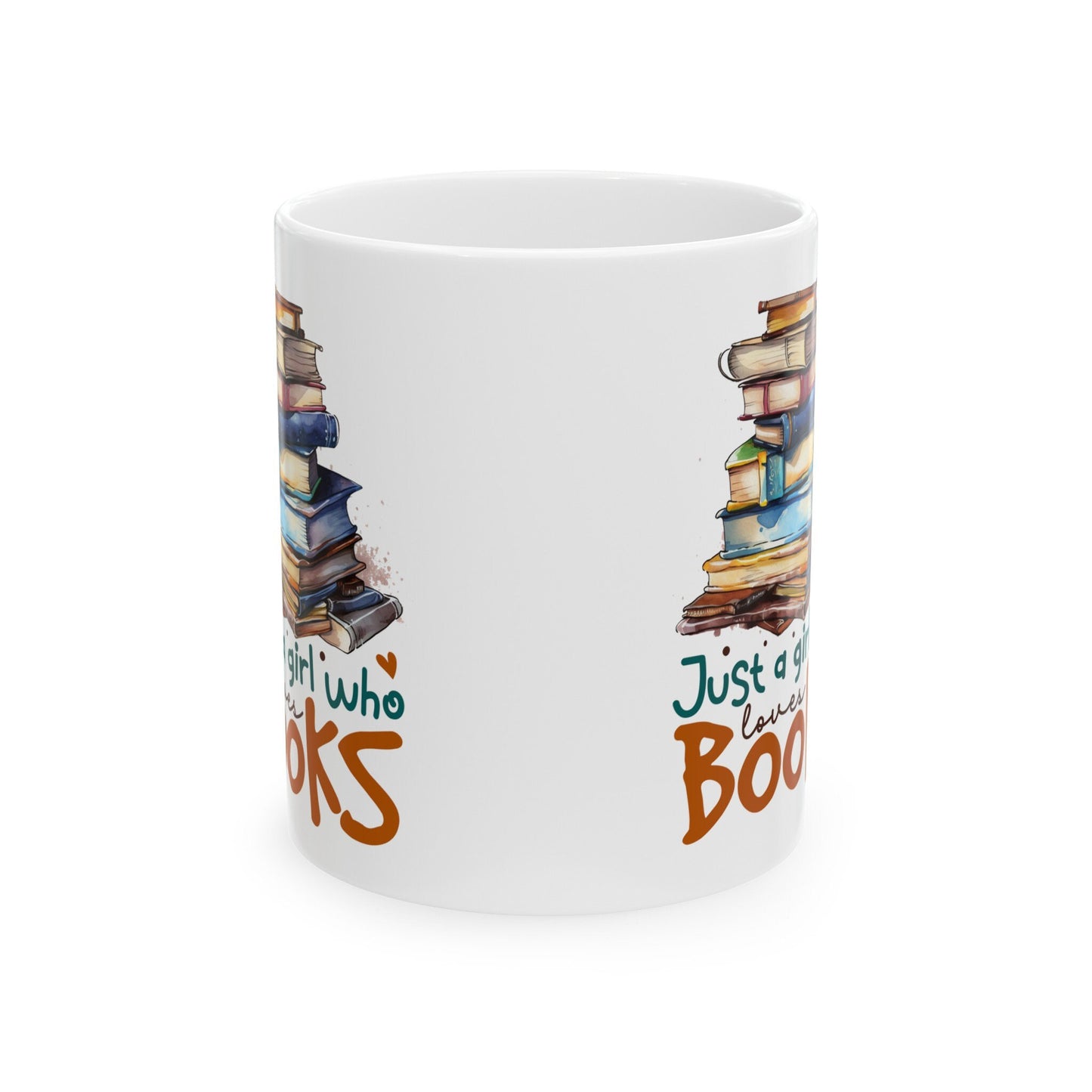 Just a Girl Who Loves Books Ceramic Mug, 11oz Gift for Book Lover Book Nerd Book Dragon Power Reader