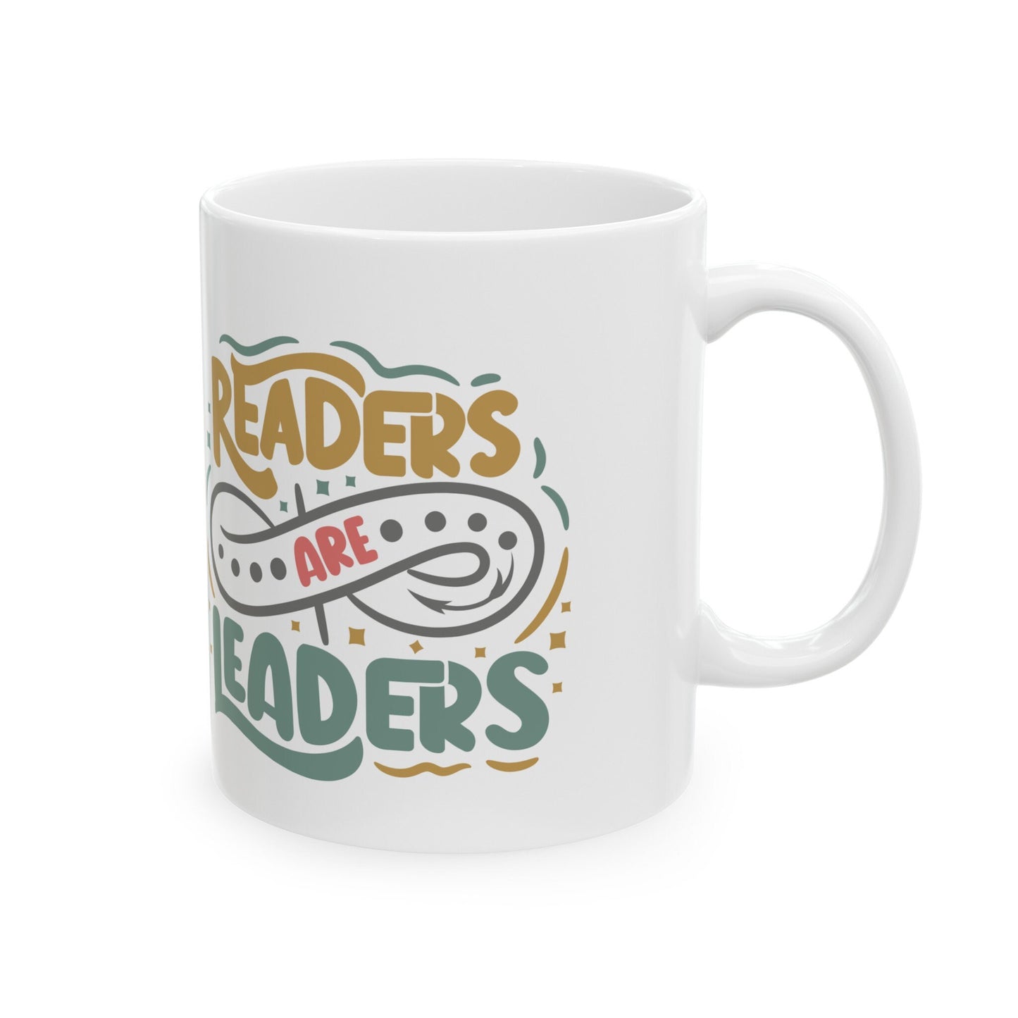 Readers are Leaders Gift Mug Power Reader Ceramic Mug, 11oz Gift for Book Dragon Book Worm Gift