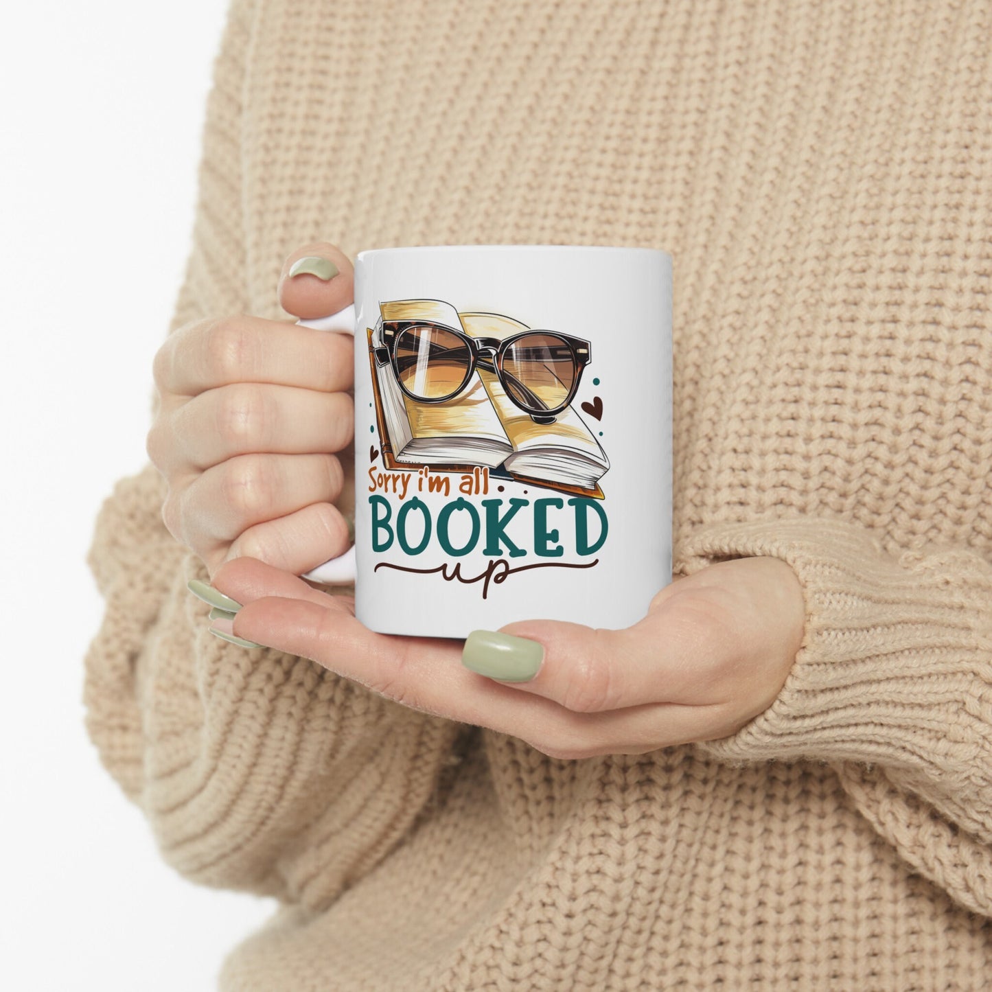 All Booked Up Reading Mom Gift for Power Reader Book Dragon Book Worm Book Nerd Ceramic Mug, 11oz
