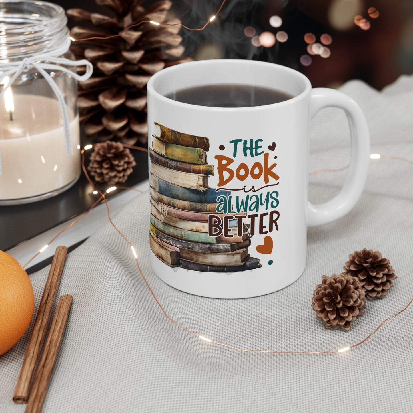 Book is Always Better Gift for Mom Power Reader Book Dragon Gift Ceramic Mug, 11oz