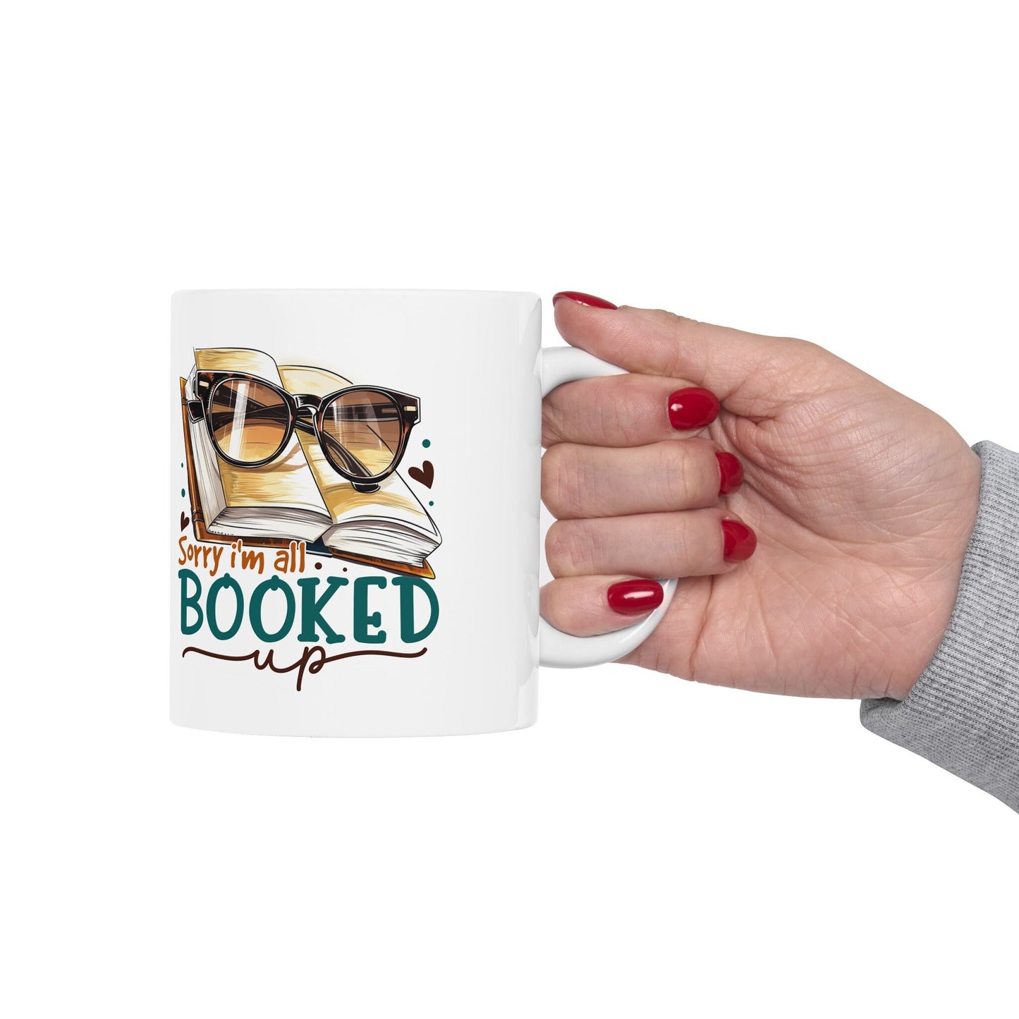 All Booked Up Reading Mom Gift for Power Reader Book Dragon Book Worm Book Nerd Ceramic Mug, 11oz