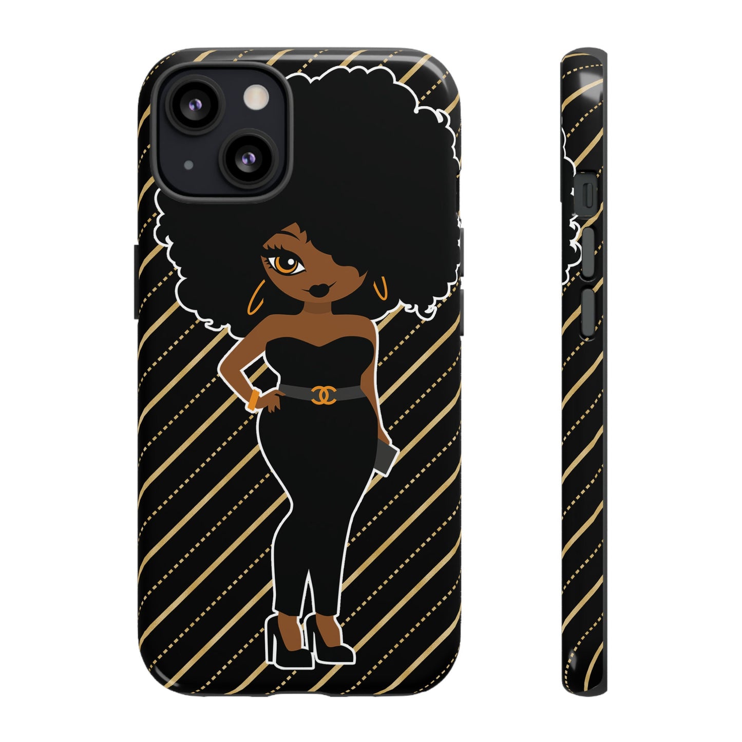 iPhone 13, iPhone 13 Mini, iPhone 13 Pro, iPhone 13 Pro Max Tough Cases African American Woman Black Woman Unapologetically Black