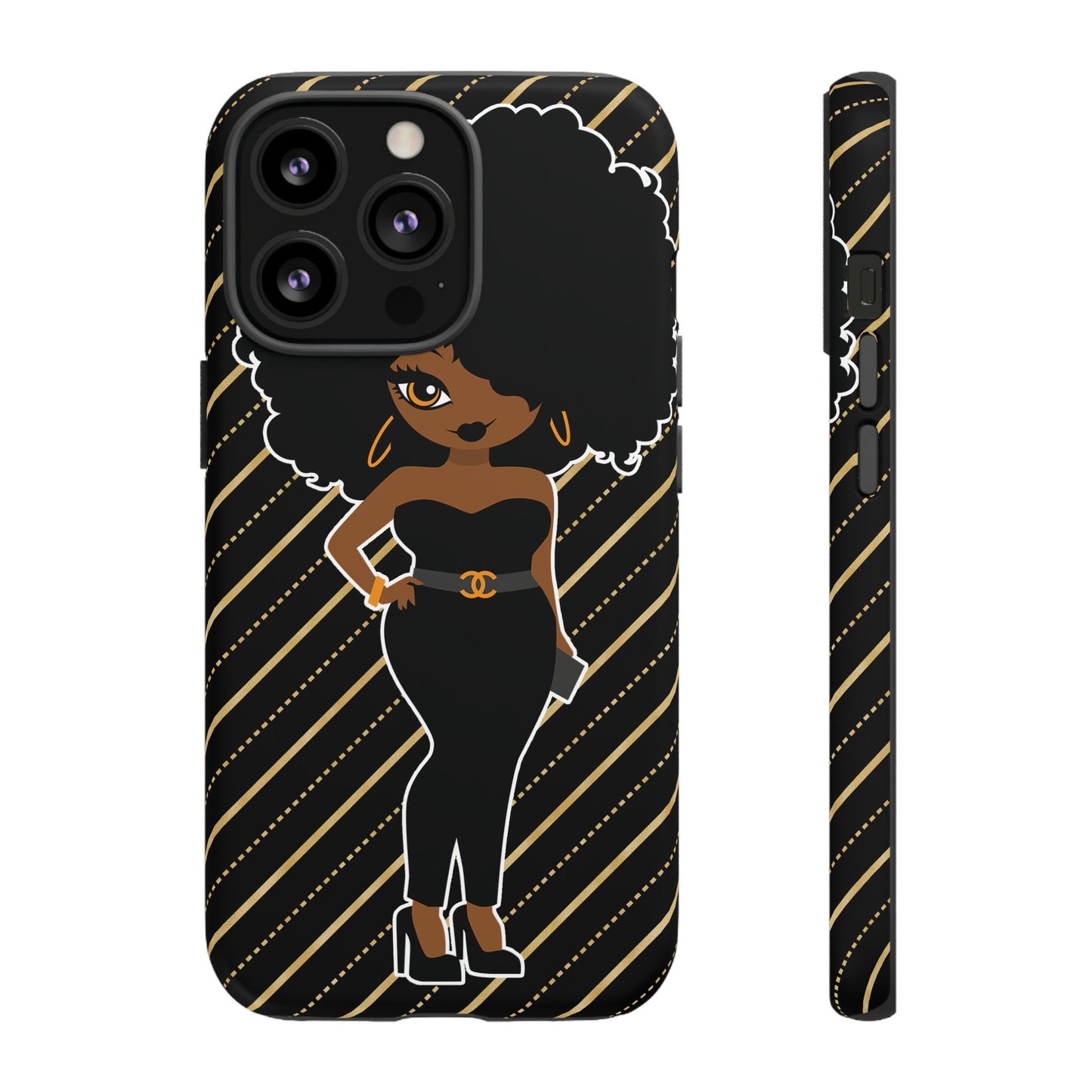 iPhone 13, iPhone 13 Mini, iPhone 13 Pro, iPhone 13 Pro Max Tough Cases African American Woman Black Woman Unapologetically Black