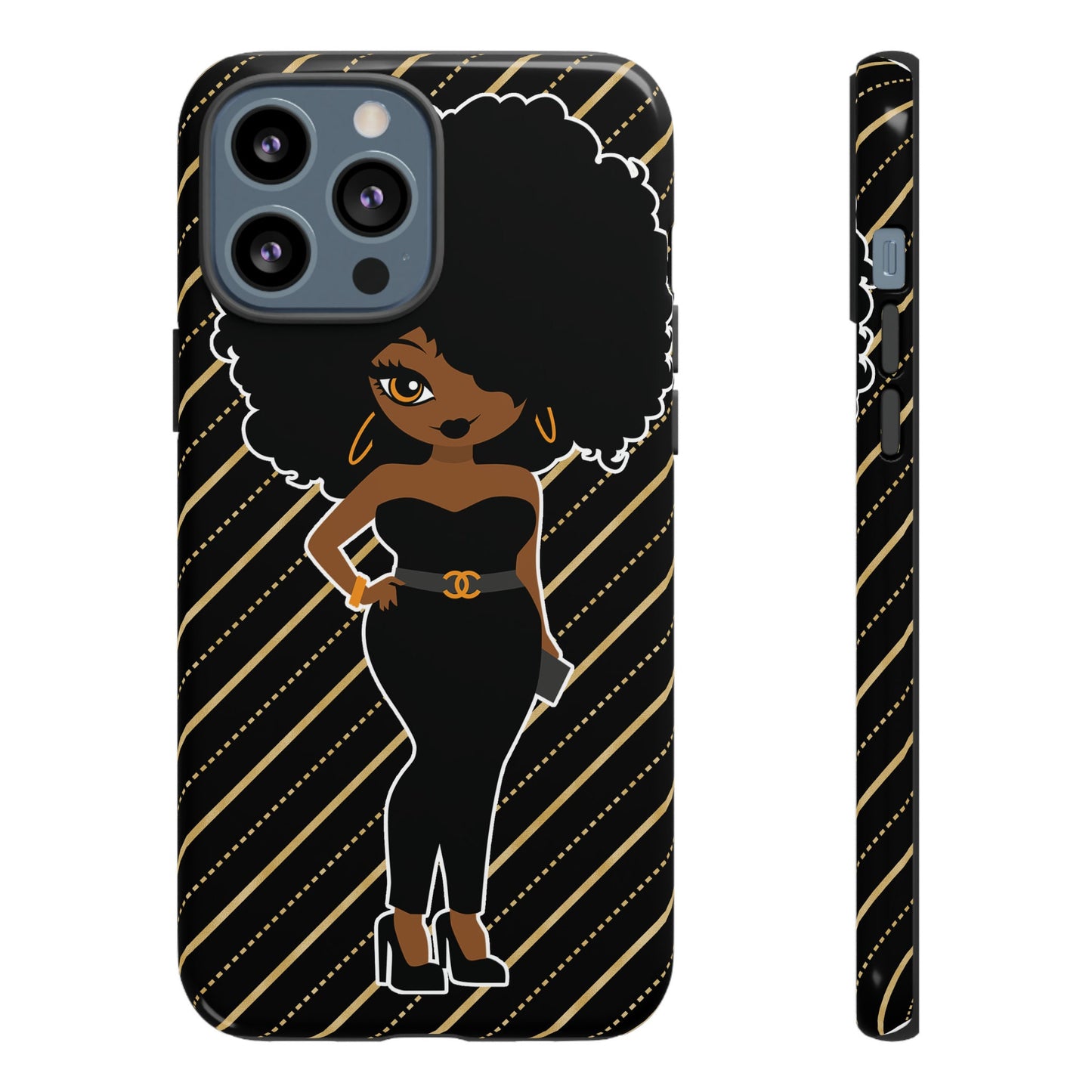 iPhone 13, iPhone 13 Mini, iPhone 13 Pro, iPhone 13 Pro Max Tough Cases African American Woman Black Woman Unapologetically Black