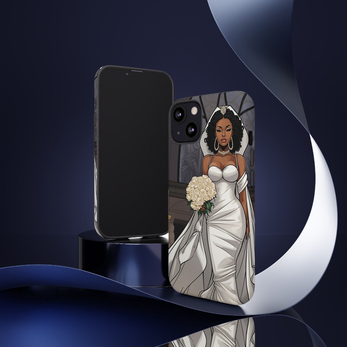 iPhone 13, iPhone 13 Pro, iPhone 13 Mini, iPhone 13 Pro Max Tough Cases African American Bride Black bride wedding Dress Wedding Gown