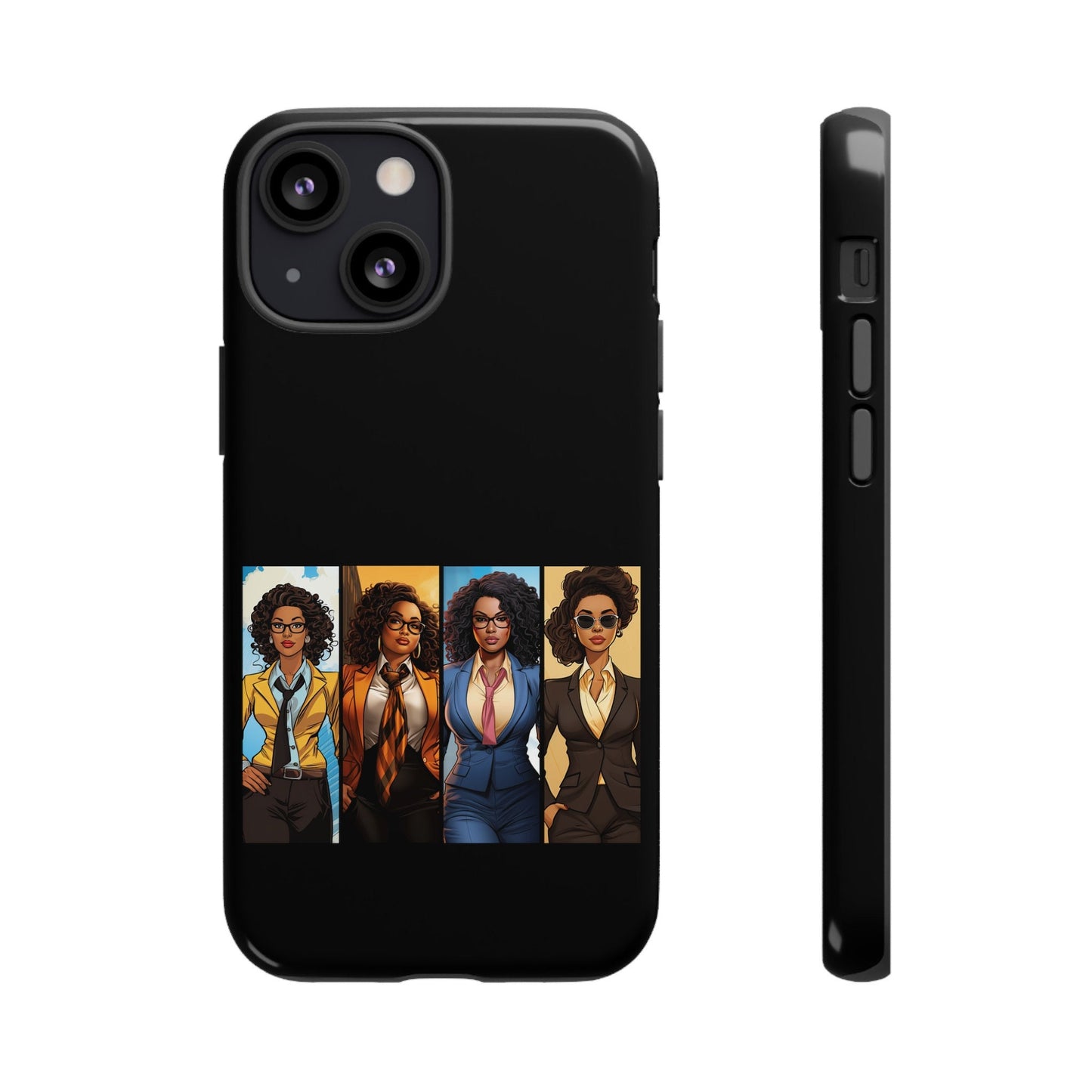 iPhone 13, iPhone 13 Pro, iPhone 13 Mini, iPhone 13 Pro Max Tough Cases African American Black Women Superheroes Strong Black Women