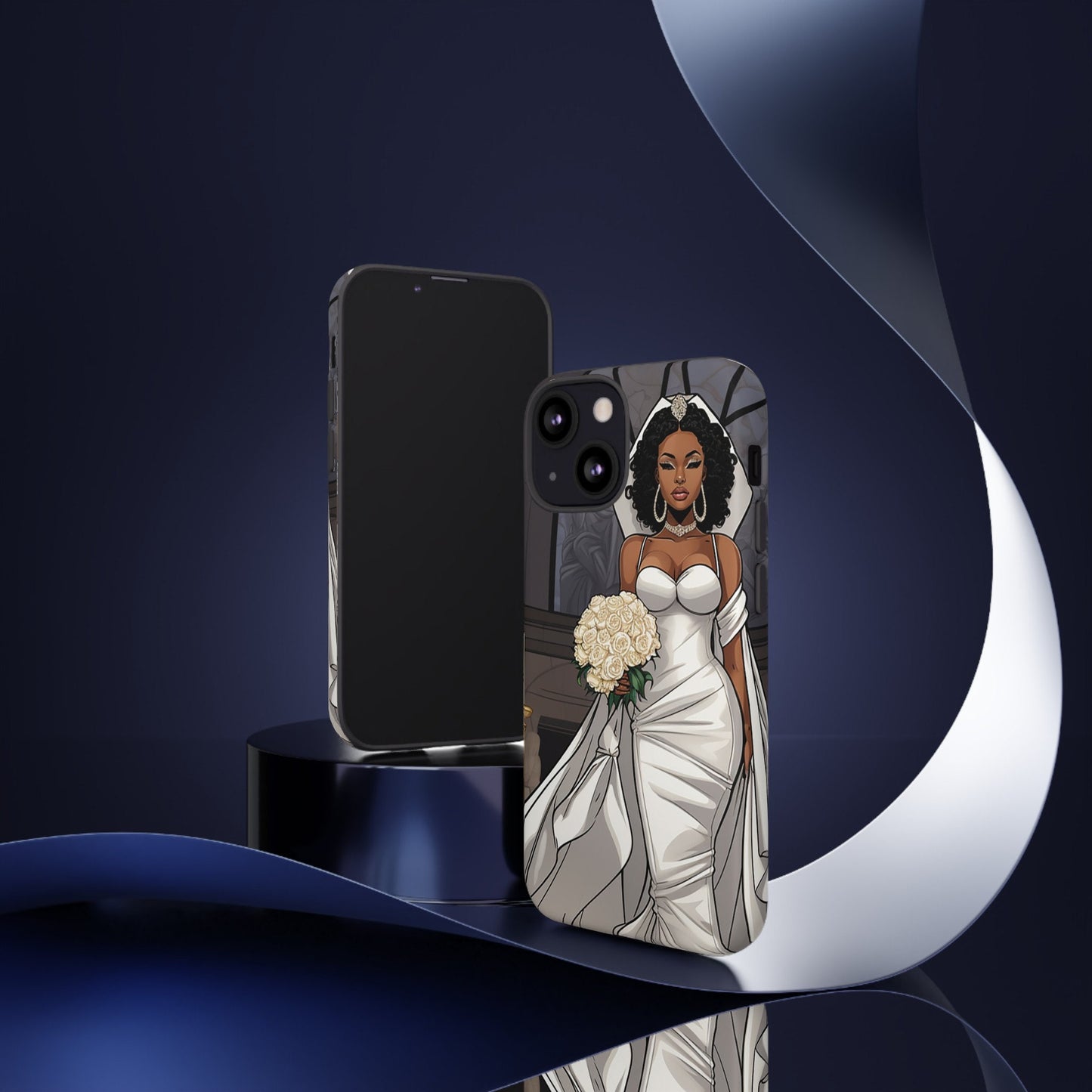 iPhone 13, iPhone 13 Pro, iPhone 13 Mini, iPhone 13 Pro Max Tough Cases African American Bride Black bride wedding Dress Wedding Gown