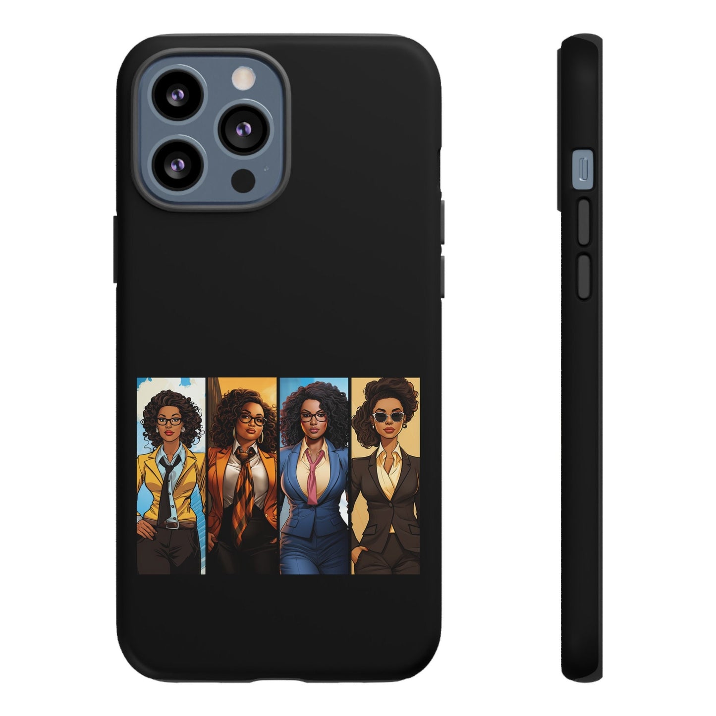 iPhone 13, iPhone 13 Pro, iPhone 13 Mini, iPhone 13 Pro Max Tough Cases African American Black Women Superheroes Strong Black Women