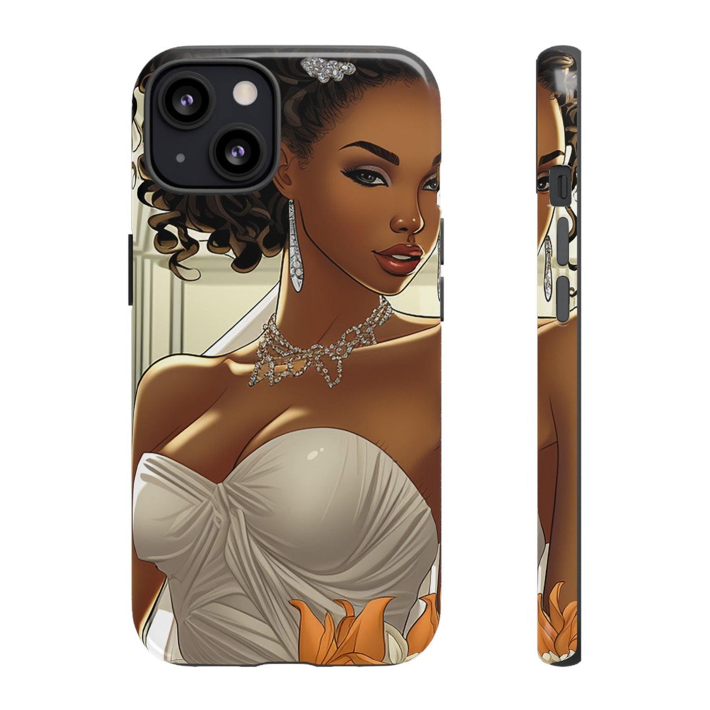 iPhone 13, iPhone 13 Pro, iPhone 13 Mini, iPhone 13 Pro Max Tough Cases African American Bride Black bride wedding Dress Wedding Gown