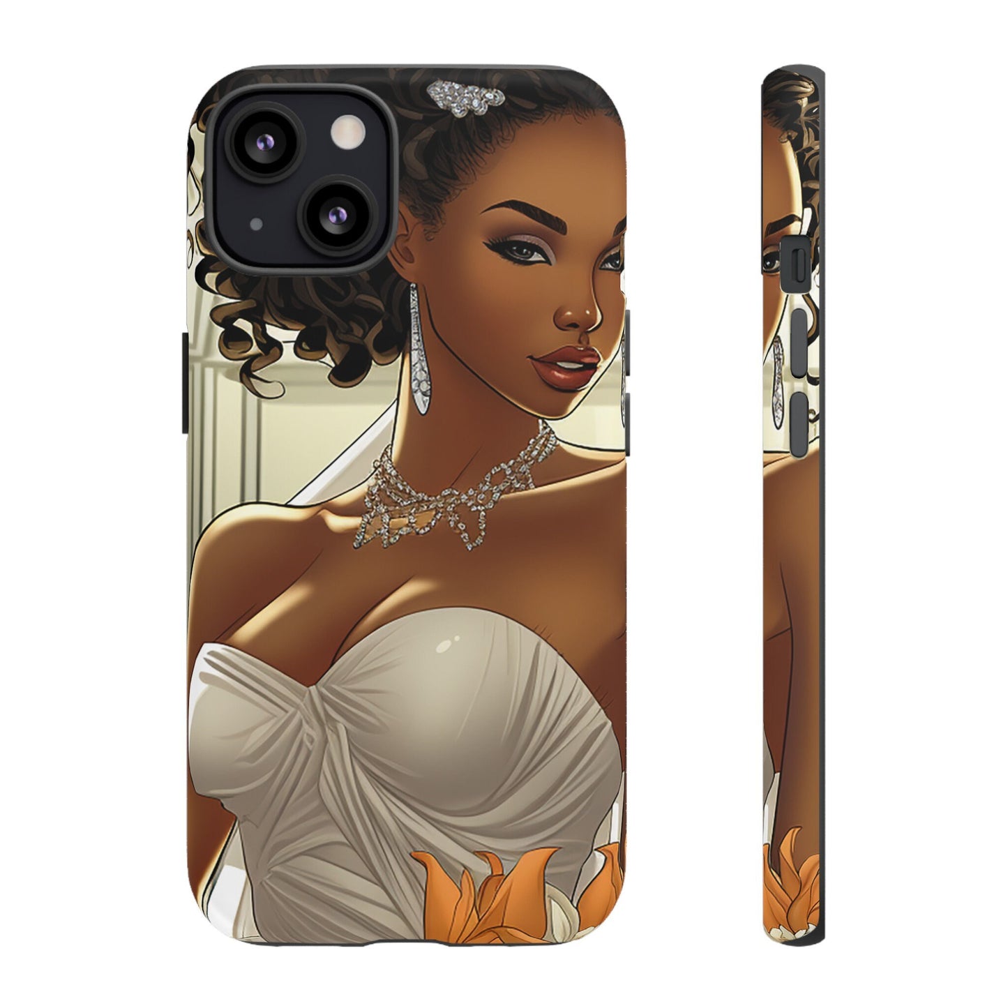 iPhone 13, iPhone 13 Pro, iPhone 13 Mini, iPhone 13 Pro Max Tough Cases African American Bride Black bride wedding Dress Wedding Gown
