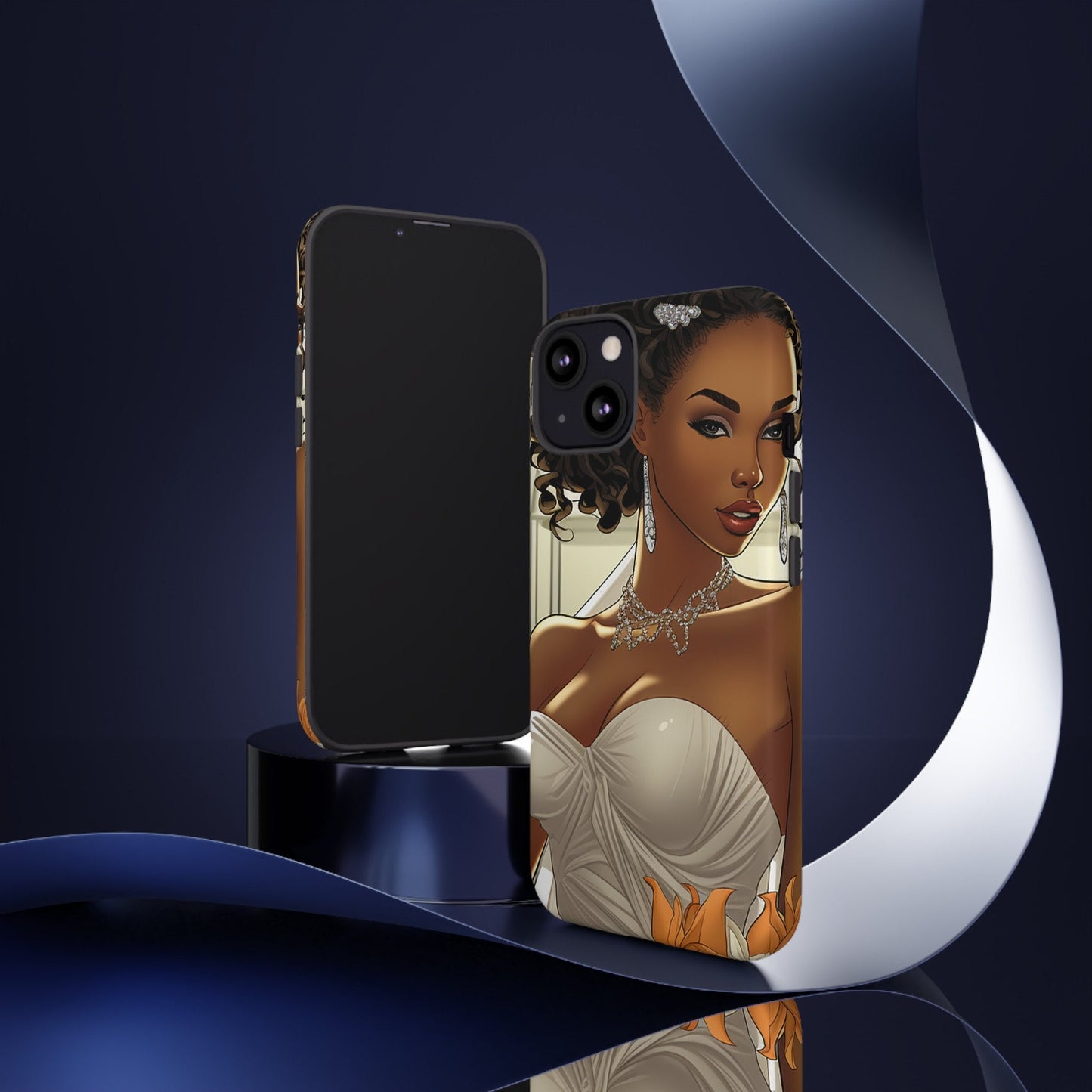 iPhone 13, iPhone 13 Pro, iPhone 13 Mini, iPhone 13 Pro Max Tough Cases African American Bride Black bride wedding Dress Wedding Gown