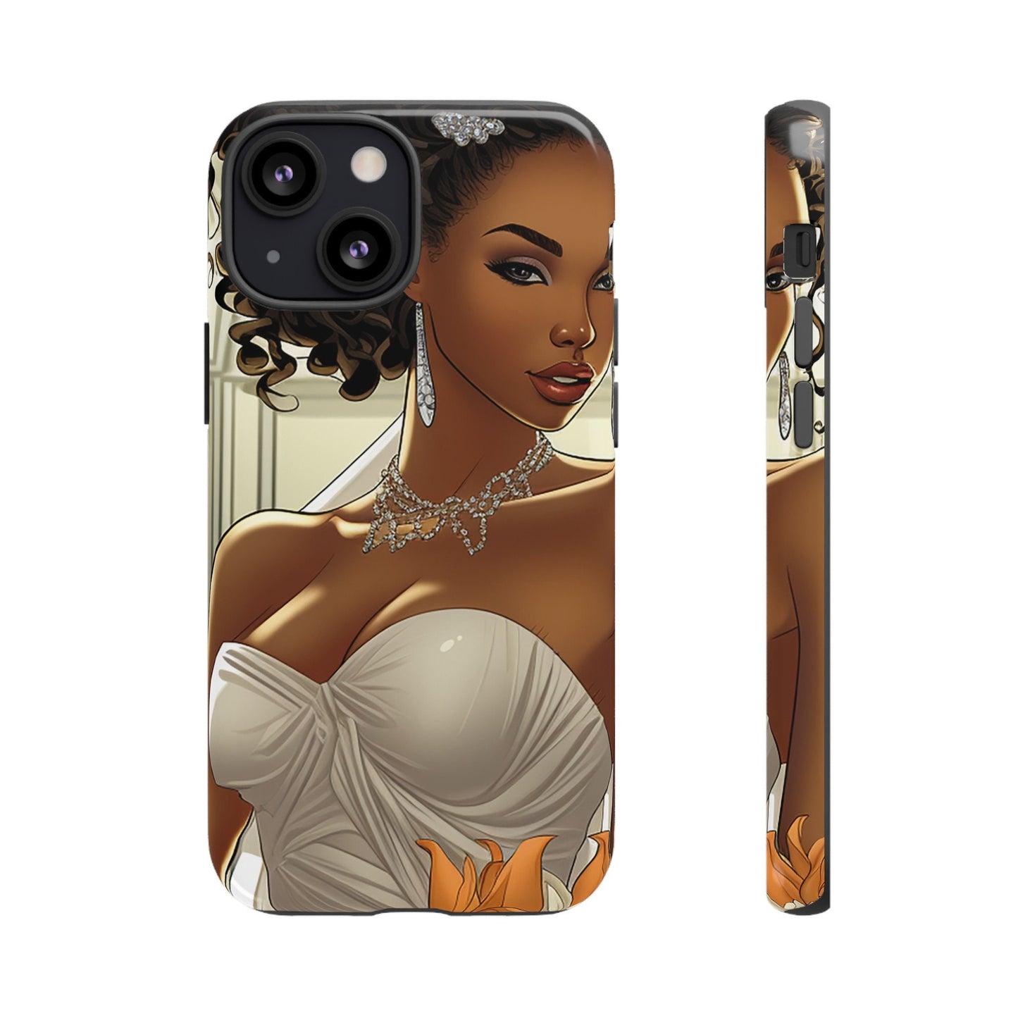 iPhone 13, iPhone 13 Pro, iPhone 13 Mini, iPhone 13 Pro Max Tough Cases African American Bride Black bride wedding Dress Wedding Gown