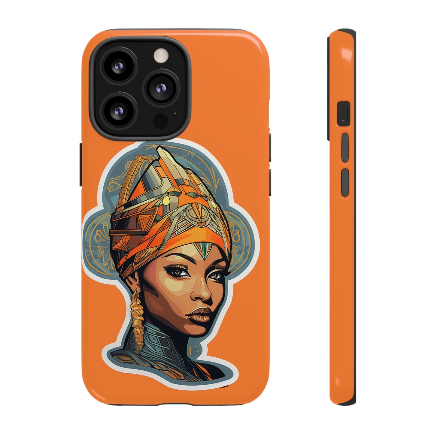 iPhone 13, iPhone 13 Pro, iPhone 13 Mini, iPhone 13 Pro Max Tough Cases African American Queen Nubian Princess Black Royalty