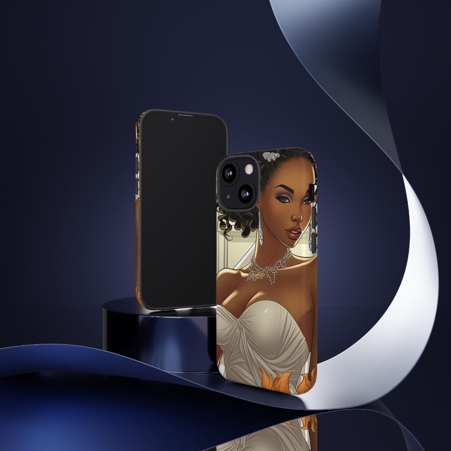iPhone 13, iPhone 13 Pro, iPhone 13 Mini, iPhone 13 Pro Max Tough Cases African American Bride Black bride wedding Dress Wedding Gown