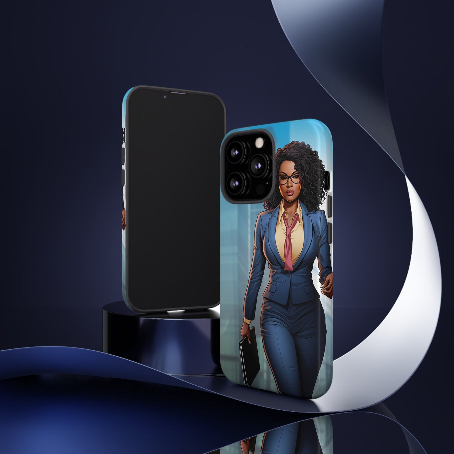 iPhone 13, iPhone 13 Pro, iPhone 13 Mini, iPhone 13 Pro Max Tough Cases African American Woman Business Woman Entrepreneur Superhero
