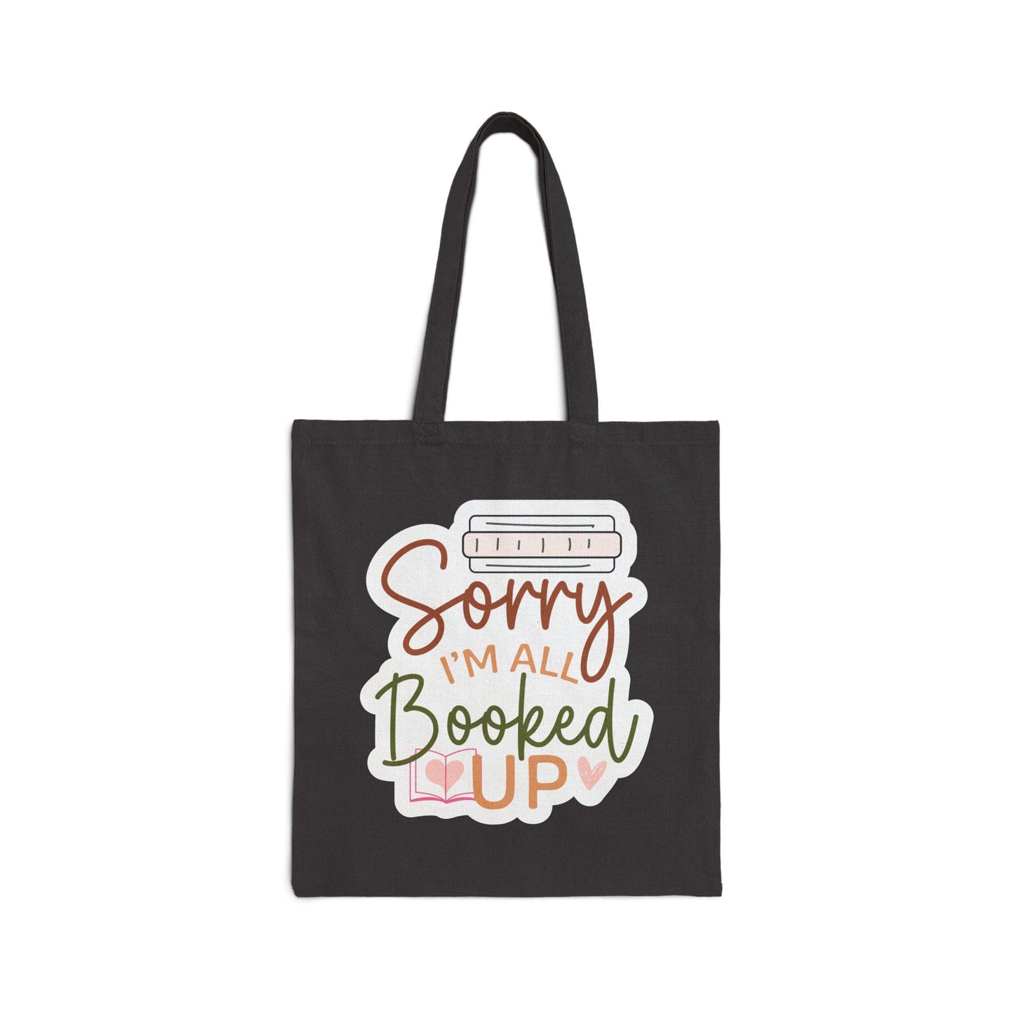 All Booked Up Book bag library tote gift for her power reader book worm book lover book dragon Cotton Canvas Tote Bag