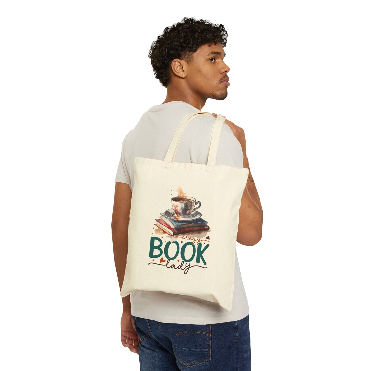 Book Lady Library Book Lover Gift for Book Nerd Power Reader Book bag Cotton Canvas Tote Bag