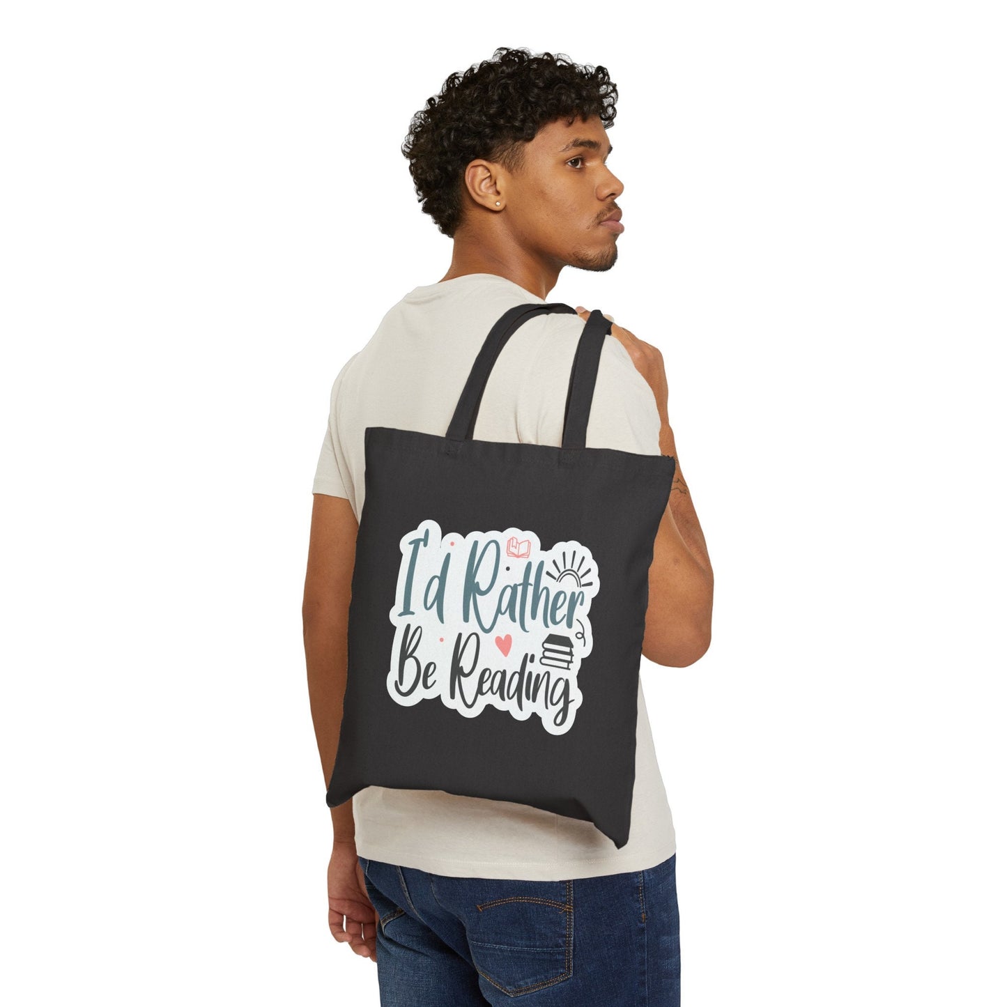 I Rather Be Reading Book Lover Gift for Power Reader Library Book Bag Gift for Book Worm Cotton Canvas Tote Bag