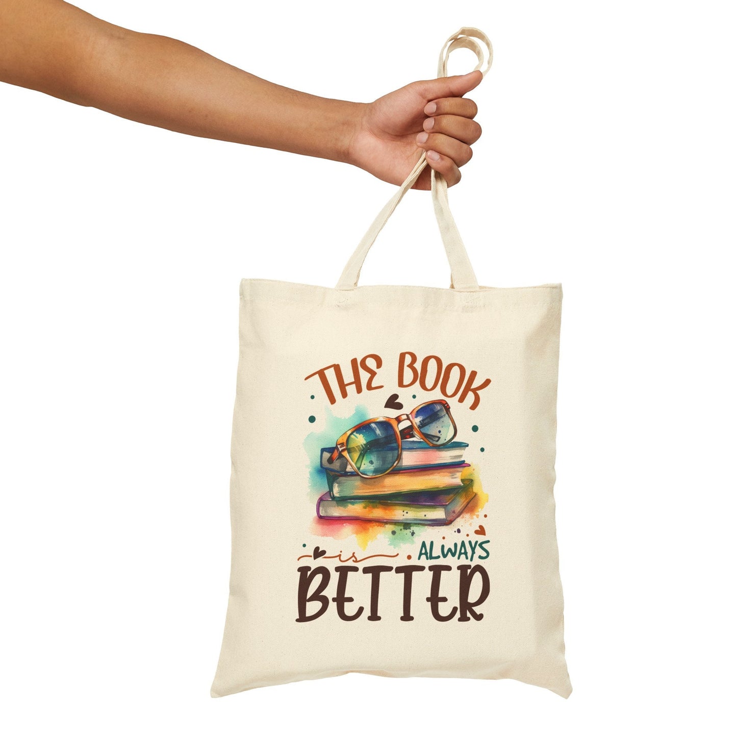 Book is always better book lover gift for book nerd power reader book worm gift library book bag Cotton Canvas Tote Bag