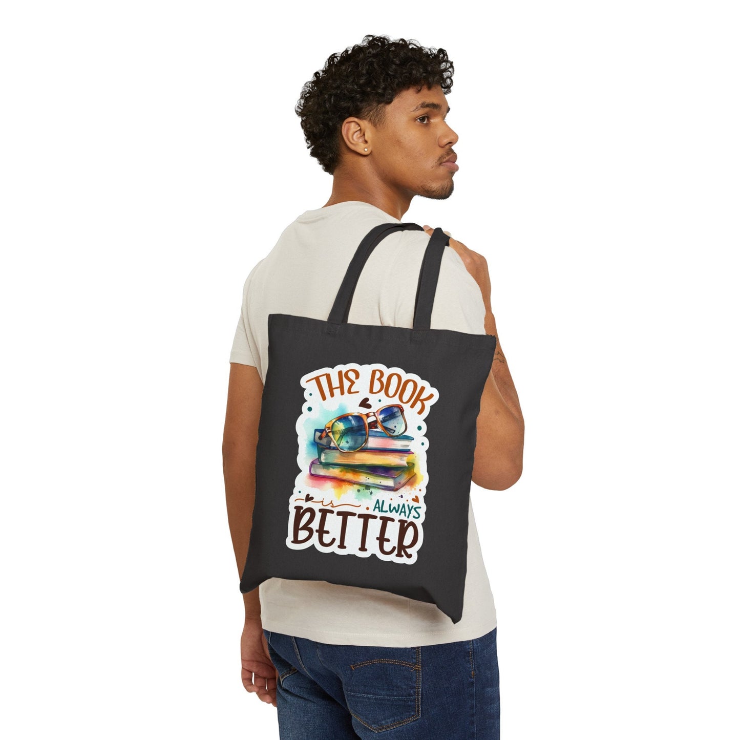 Book is always better book lover gift for book nerd power reader book worm gift library book bag Cotton Canvas Tote Bag