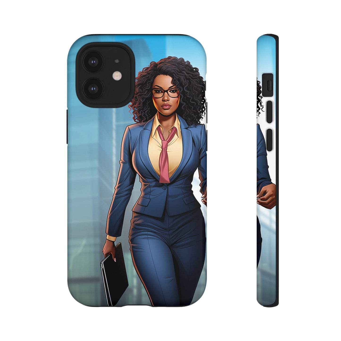 iPhone 12, iPhone 12 Pro, iPhone 12 Mini, iPhone 12 Pro Max Tough Cases African American Woman Business Woman Entrepreneur Superhero