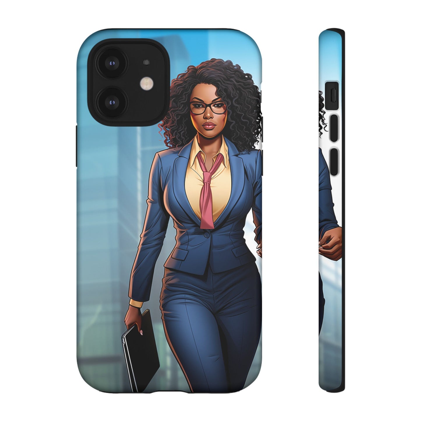 iPhone 12, iPhone 12 Pro, iPhone 12 Mini, iPhone 12 Pro Max Tough Cases African American Woman Business Woman Entrepreneur Superhero
