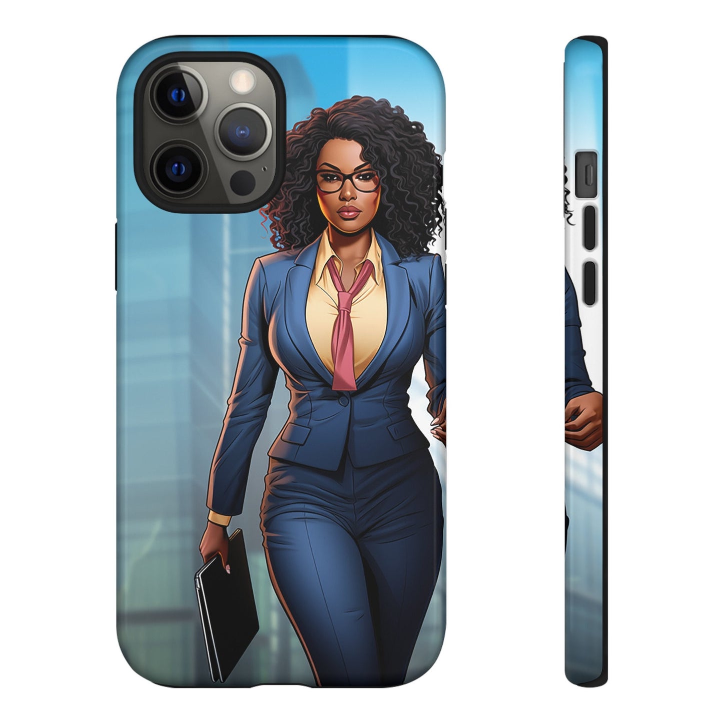 iPhone 12, iPhone 12 Pro, iPhone 12 Mini, iPhone 12 Pro Max Tough Cases African American Woman Business Woman Entrepreneur Superhero