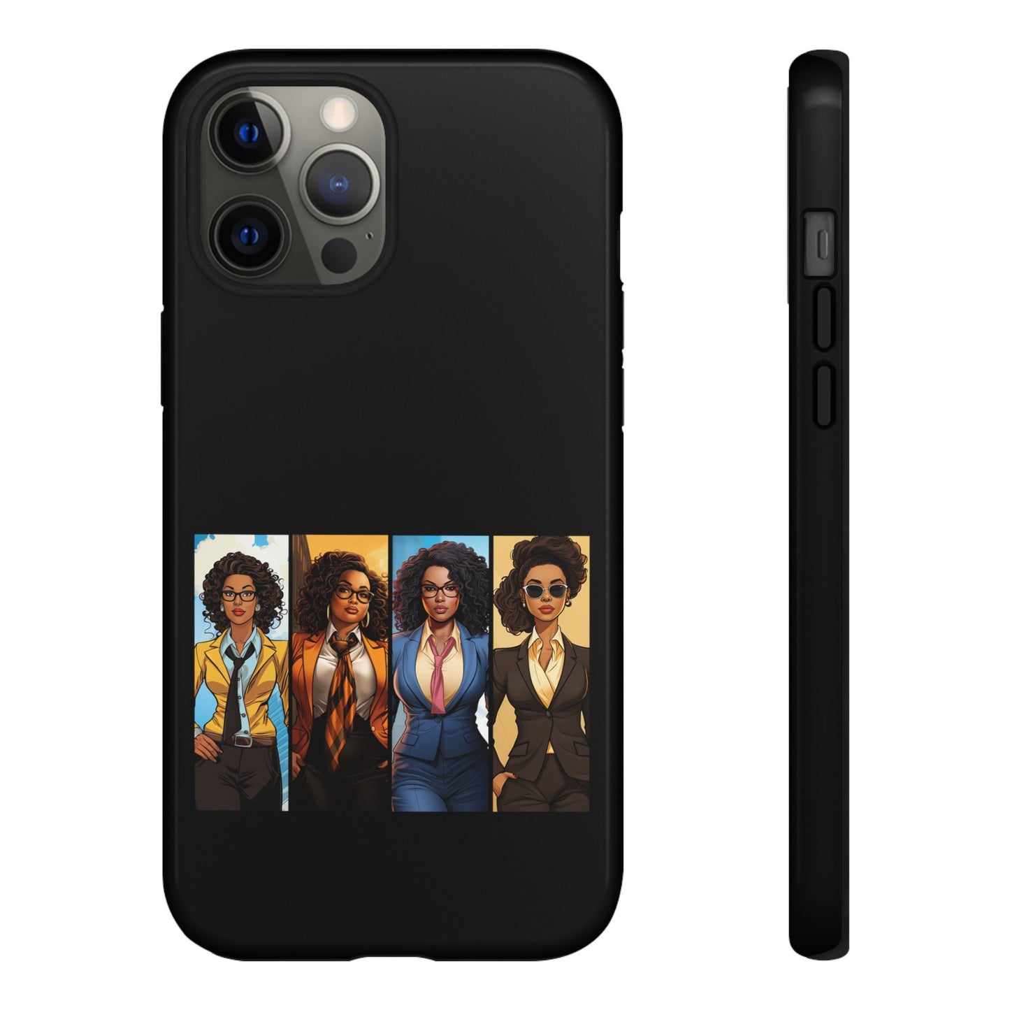 iPhone 12, iPhone 12 Pro, iPhone 12 Mini, iPhone 12 Pro Max Tough Cases African American Black Women Superheroes Strong Black Women