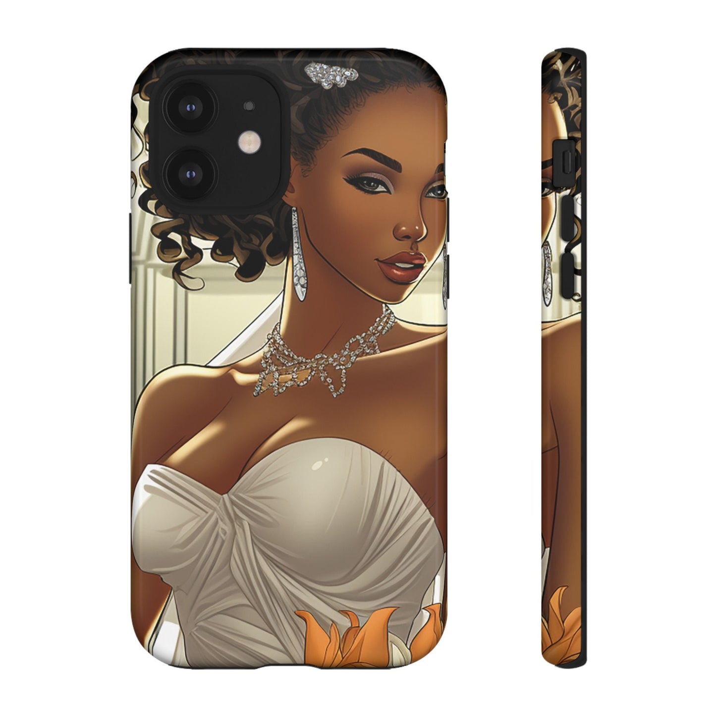 iPhone 12, iPhone 12 Pro, iPhone 12 Mini, iPhone 12 Pro Max Tough Cases African American Bride Black bride wedding Dress Wedding Gown