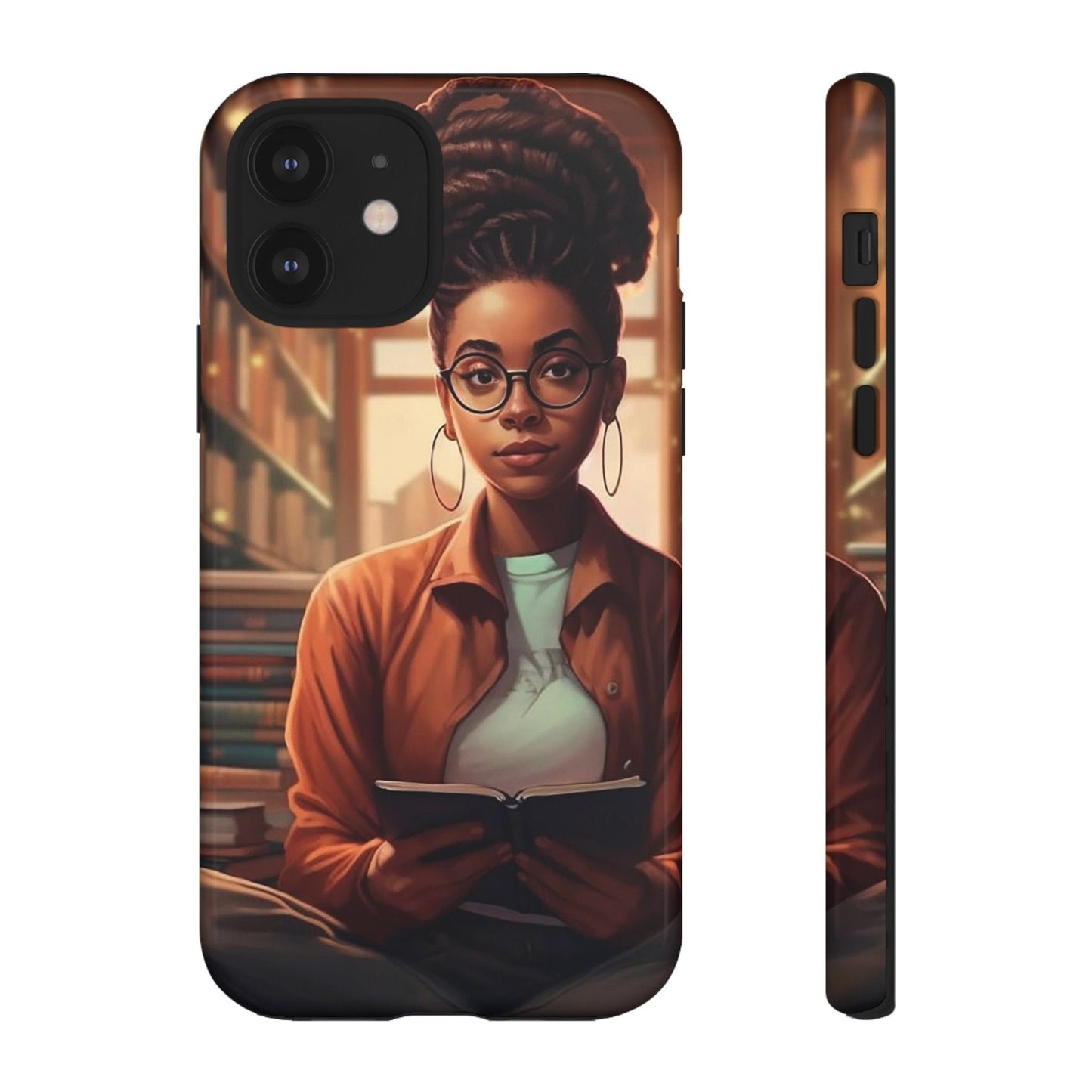 iPhone 12, iPhone 12 Pro, iPhone 12 Mini, iPhone 12 Pro Max Tough Cases African American Reader Woman Girl Book Dragon Power Reader