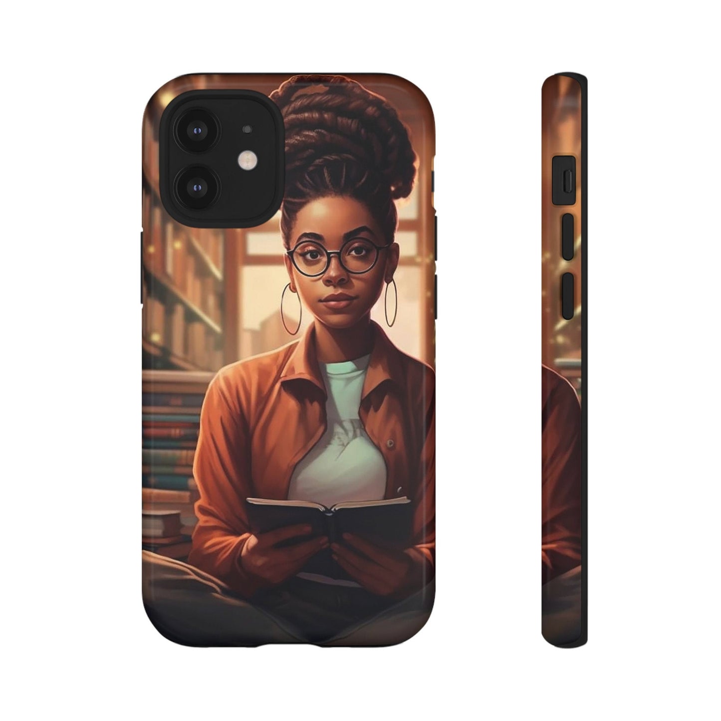 iPhone 12, iPhone 12 Pro, iPhone 12 Mini, iPhone 12 Pro Max Tough Cases African American Reader Woman Girl Book Dragon Power Reader