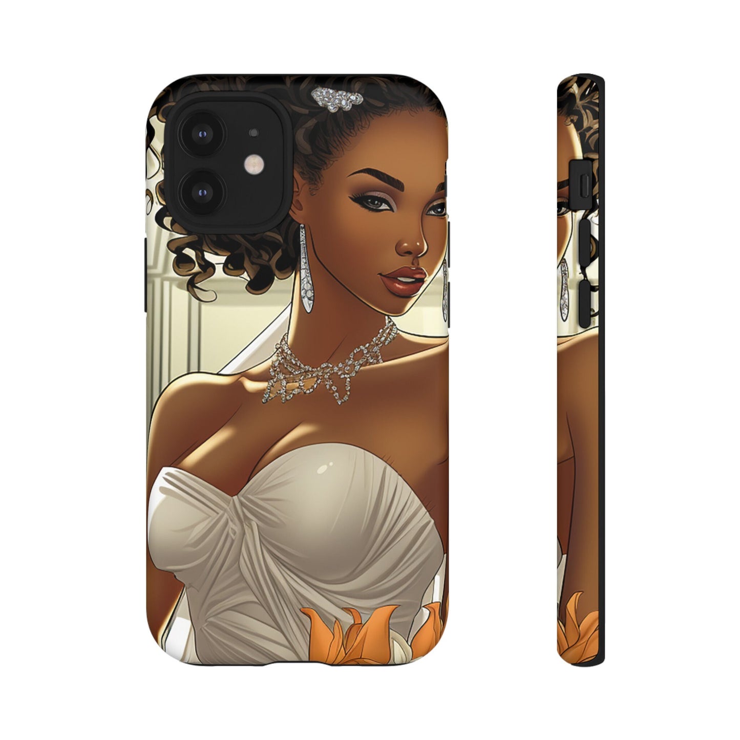 iPhone 12, iPhone 12 Pro, iPhone 12 Mini, iPhone 12 Pro Max Tough Cases African American Bride Black bride wedding Dress Wedding Gown