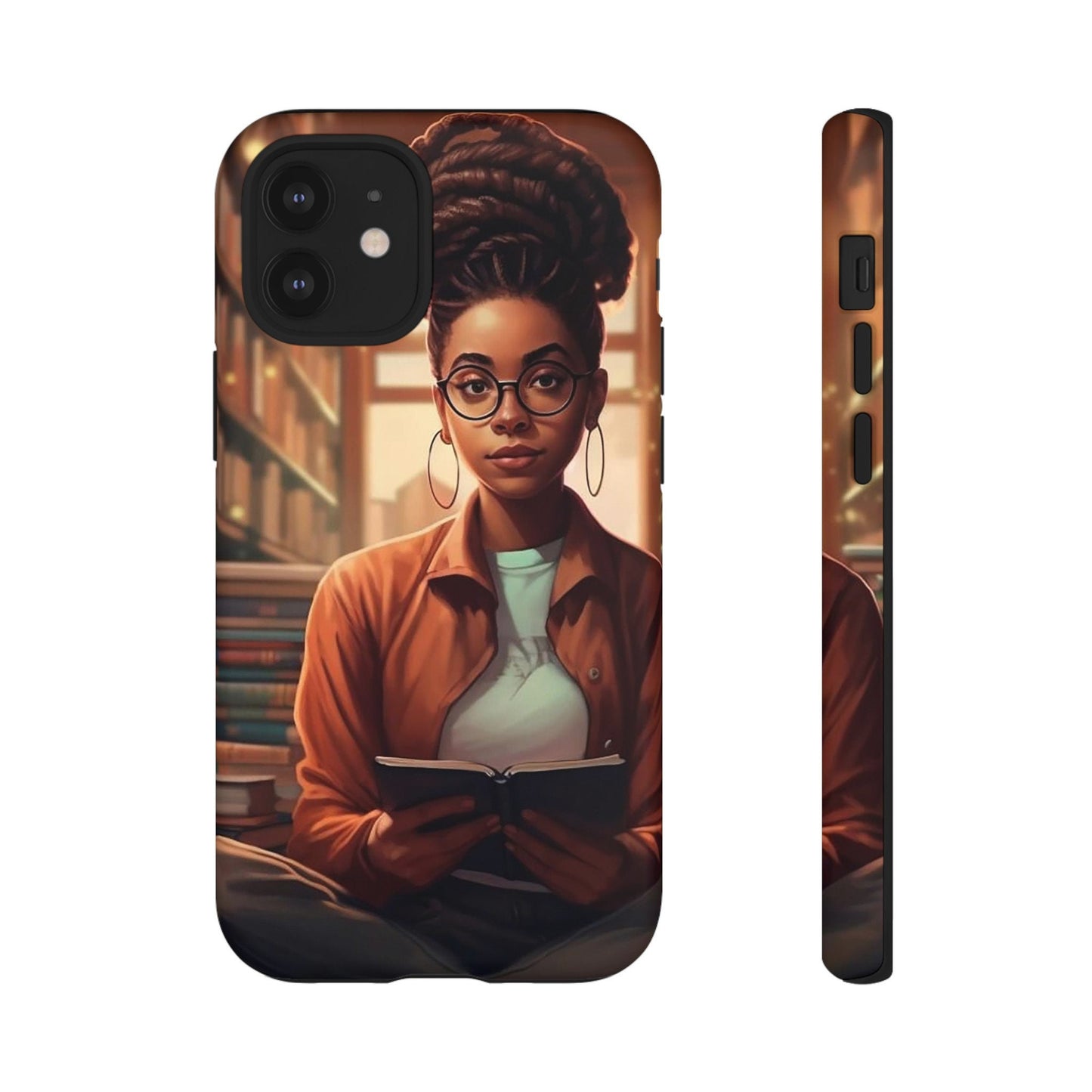 iPhone 12, iPhone 12 Pro, iPhone 12 Mini, iPhone 12 Pro Max Tough Cases African American Reader Woman Girl Book Dragon Power Reader