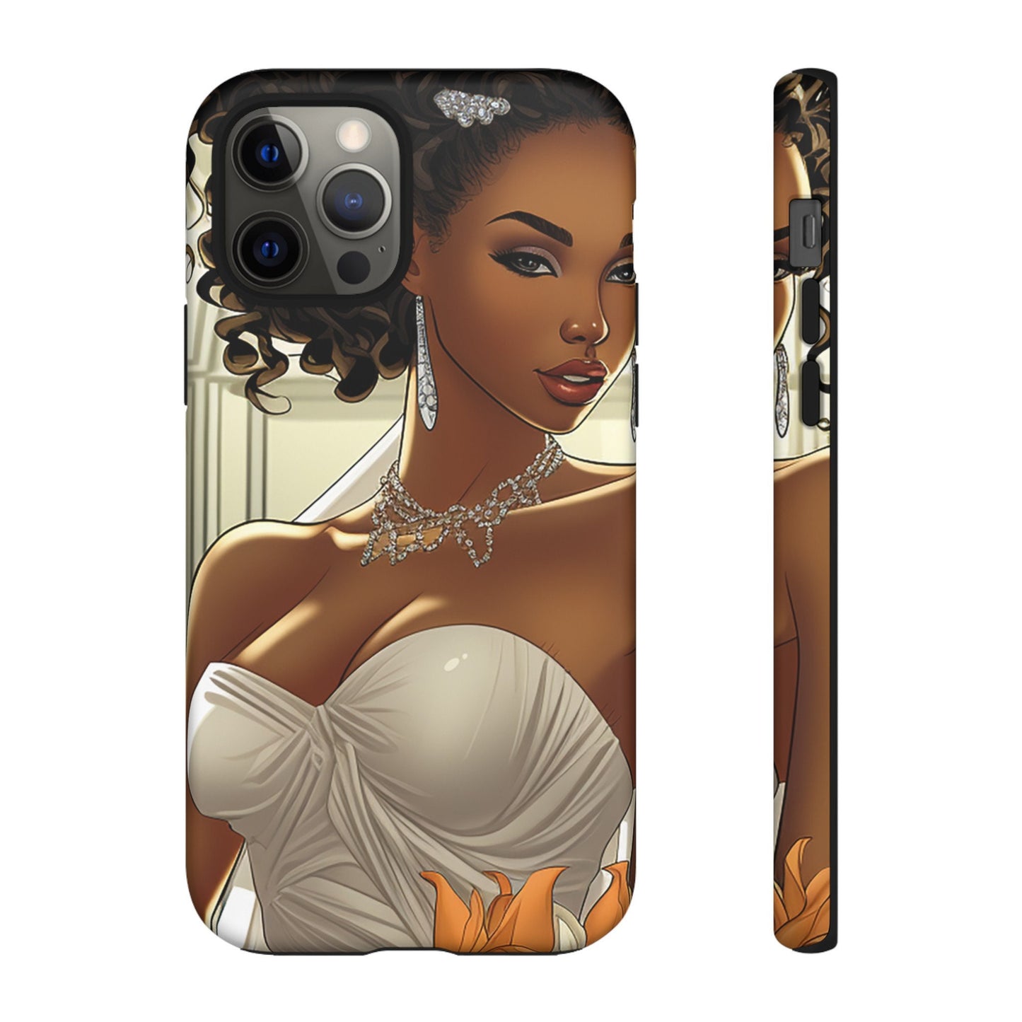iPhone 12, iPhone 12 Pro, iPhone 12 Mini, iPhone 12 Pro Max Tough Cases African American Bride Black bride wedding Dress Wedding Gown