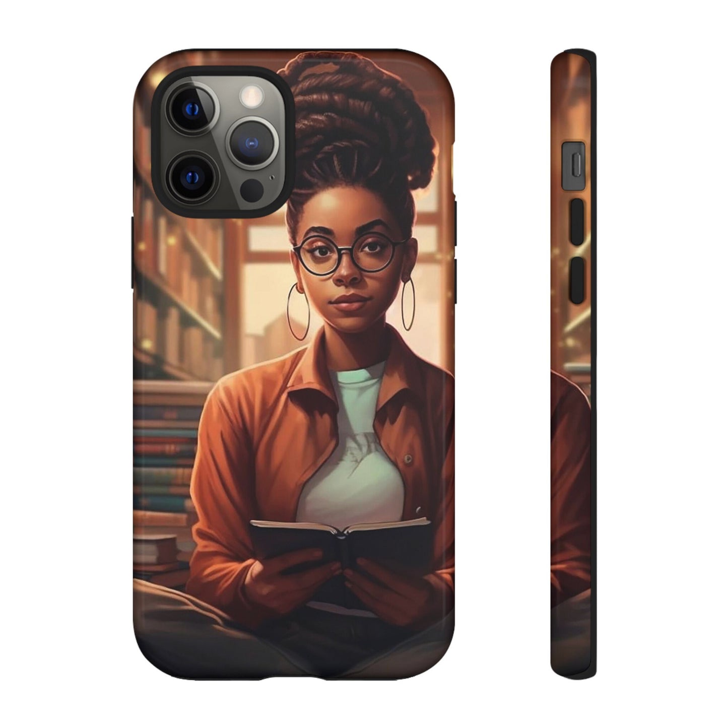 iPhone 12, iPhone 12 Pro, iPhone 12 Mini, iPhone 12 Pro Max Tough Cases African American Reader Woman Girl Book Dragon Power Reader