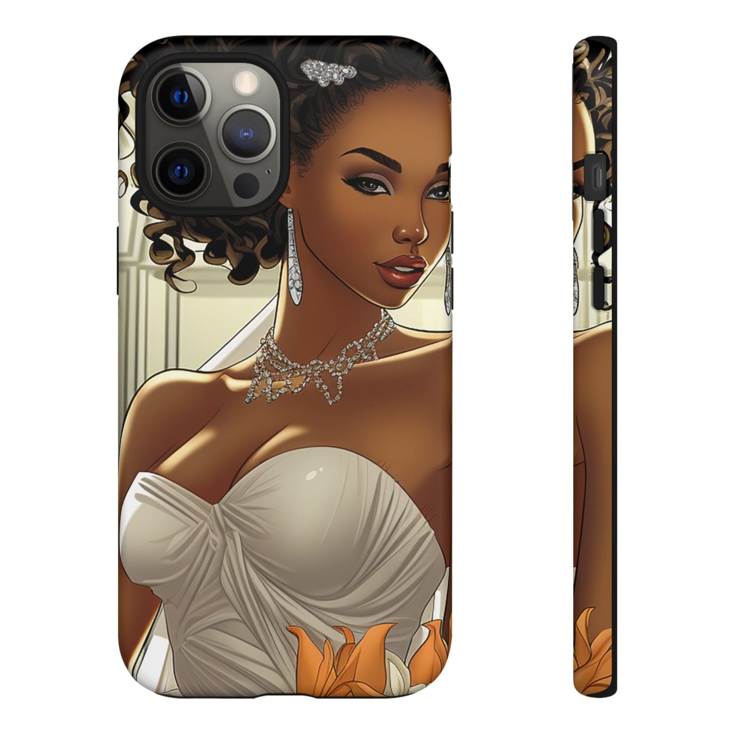 iPhone 12, iPhone 12 Pro, iPhone 12 Mini, iPhone 12 Pro Max Tough Cases African American Bride Black bride wedding Dress Wedding Gown