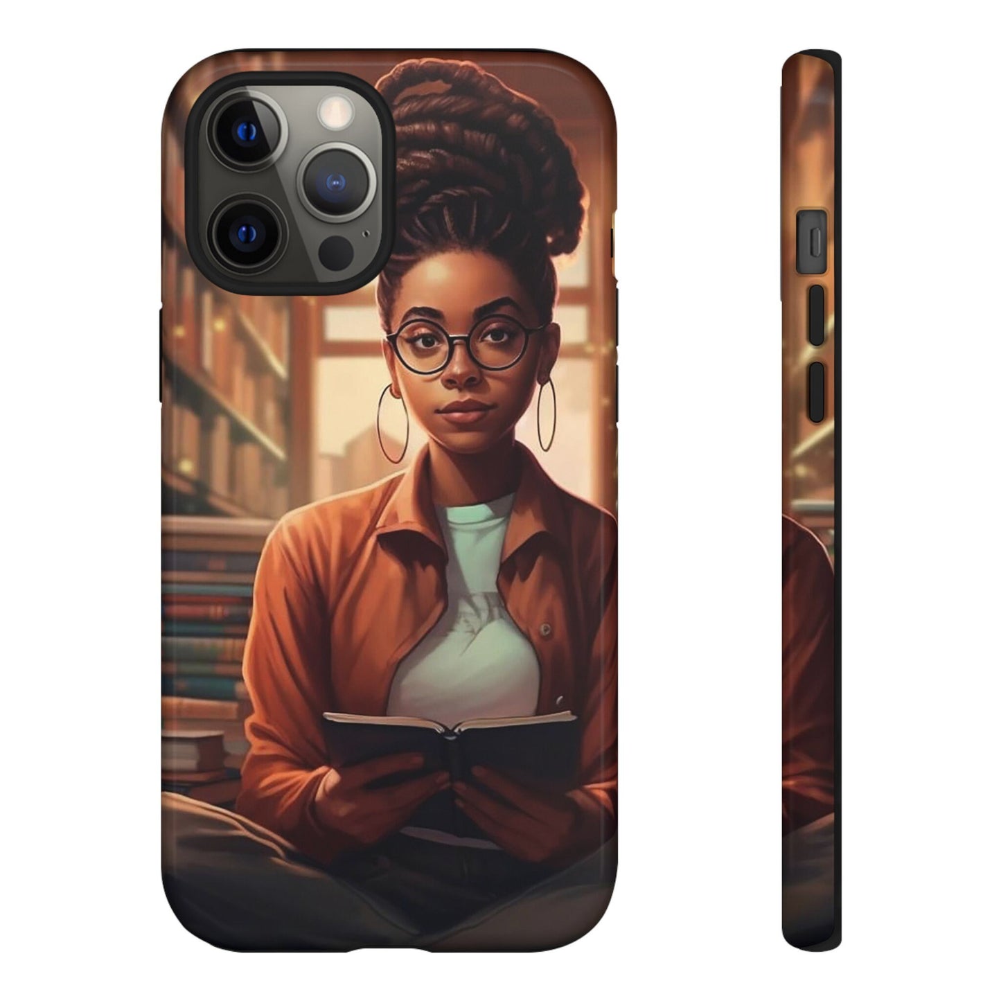 iPhone 12, iPhone 12 Pro, iPhone 12 Mini, iPhone 12 Pro Max Tough Cases African American Reader Woman Girl Book Dragon Power Reader