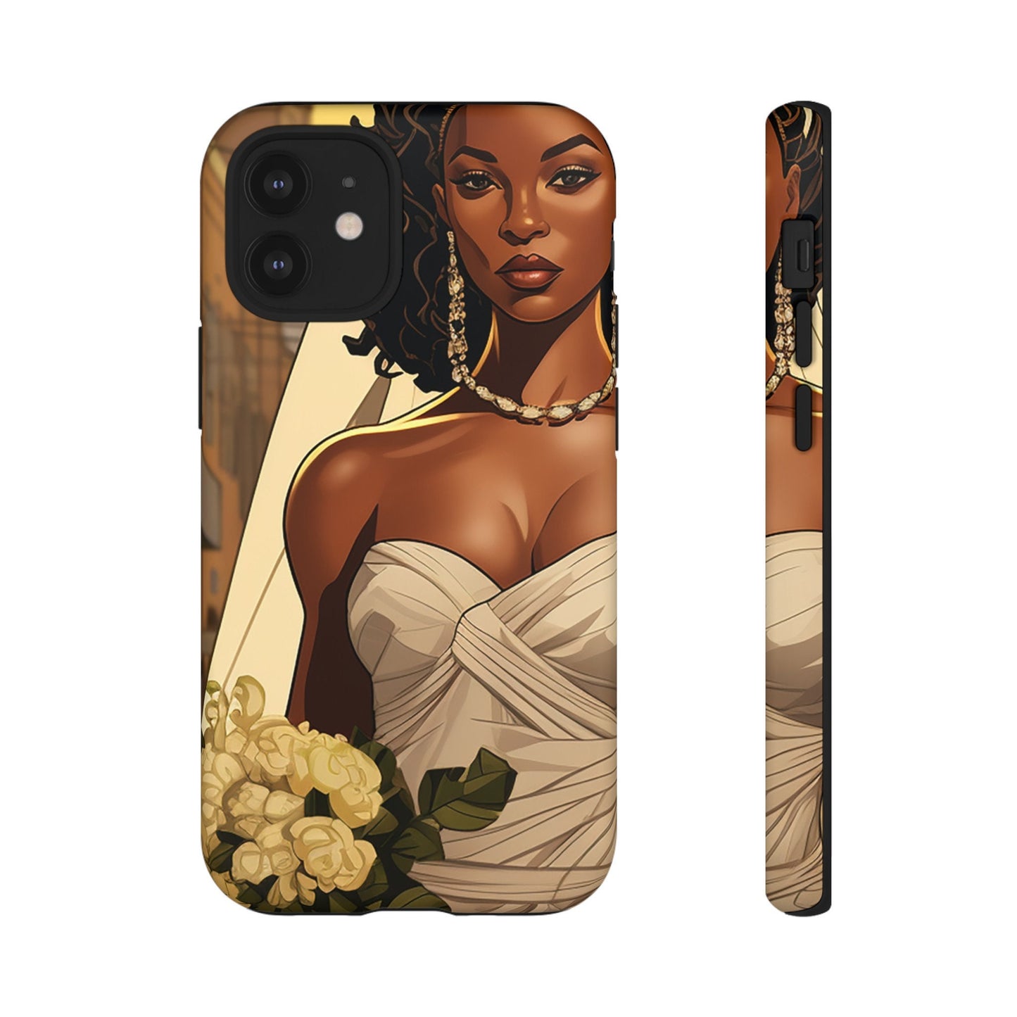 iPhone 12, iPhone 12 Pro, iPhone 12 Mini, iPhone 12 Pro Max Tough Cases African American Bride Black bride wedding Dress Wedding Gown