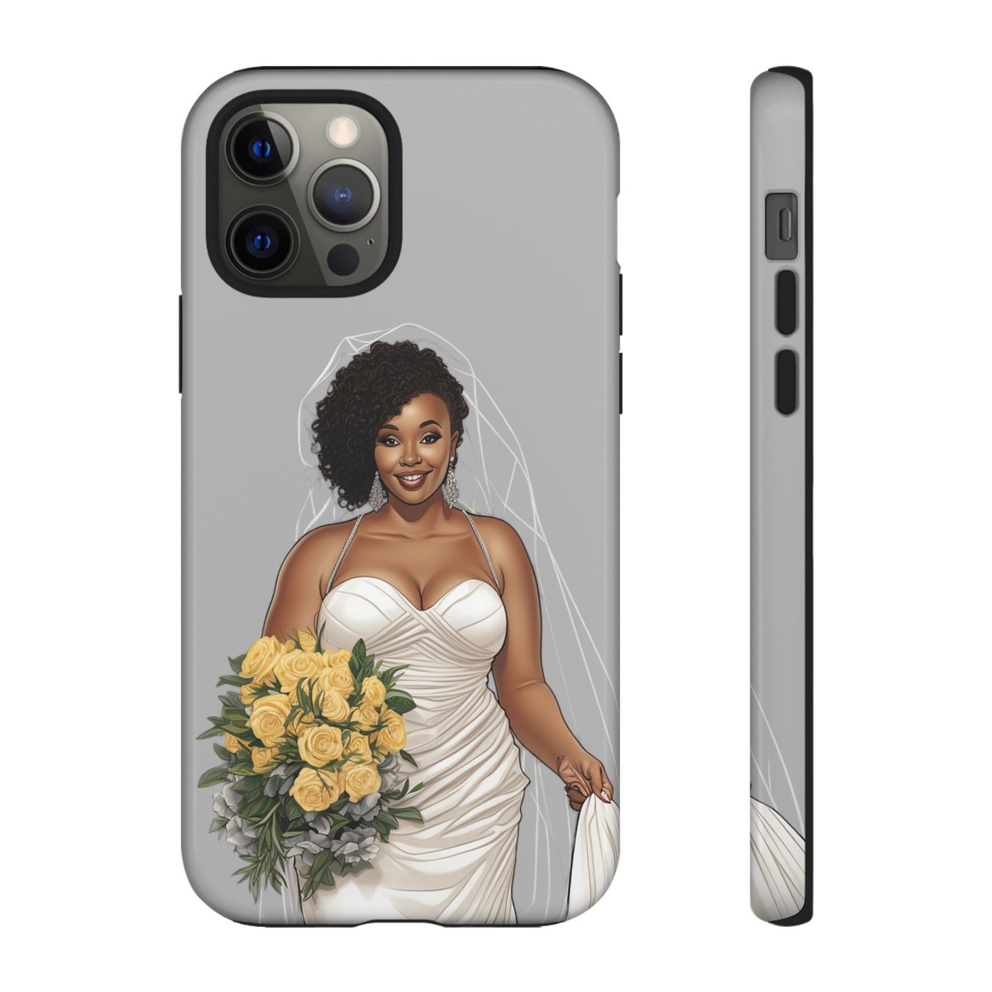 iPhone 12, iPhone 12 Pro, iPhone 12 Mini, iPhone 12 Pro Max Tough Cases African American Bride Black bride wedding Dress Wedding Gown