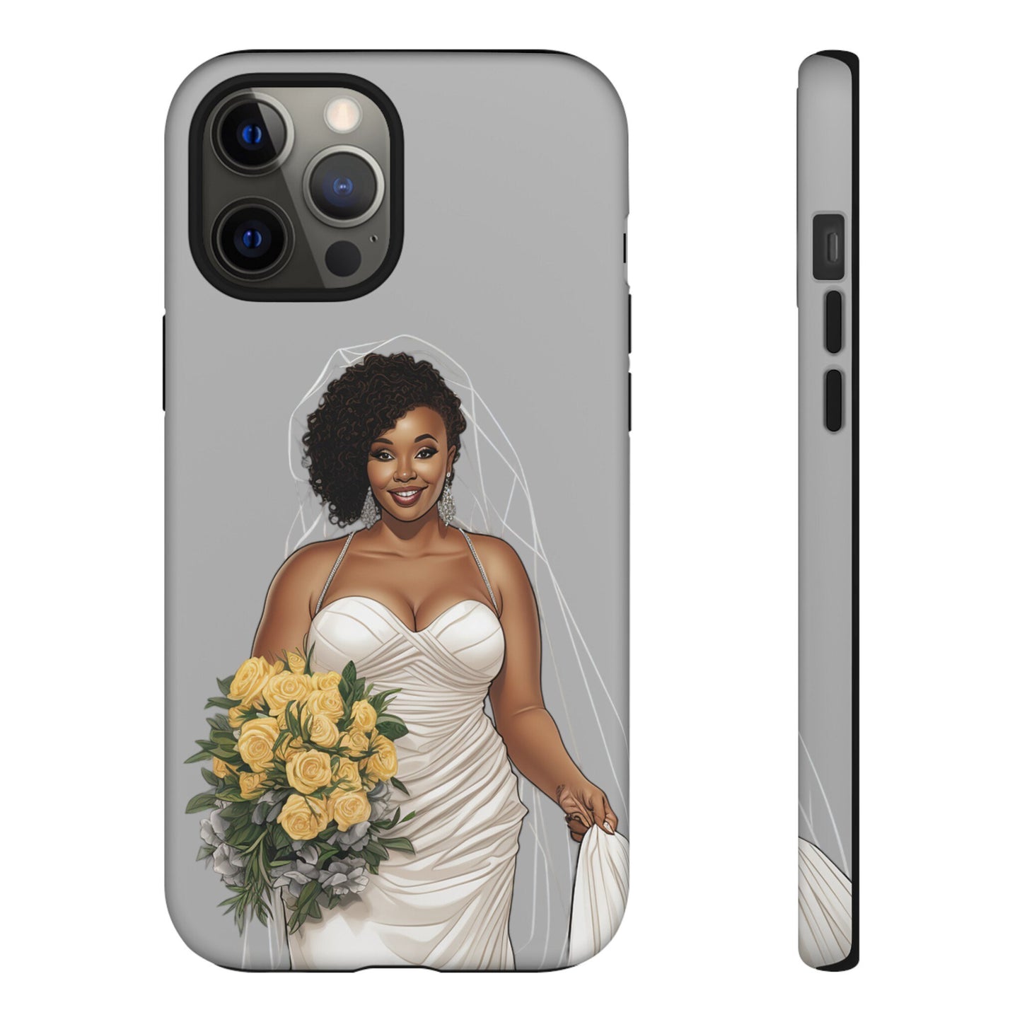 iPhone 12, iPhone 12 Pro, iPhone 12 Mini, iPhone 12 Pro Max Tough Cases African American Bride Black bride wedding Dress Wedding Gown