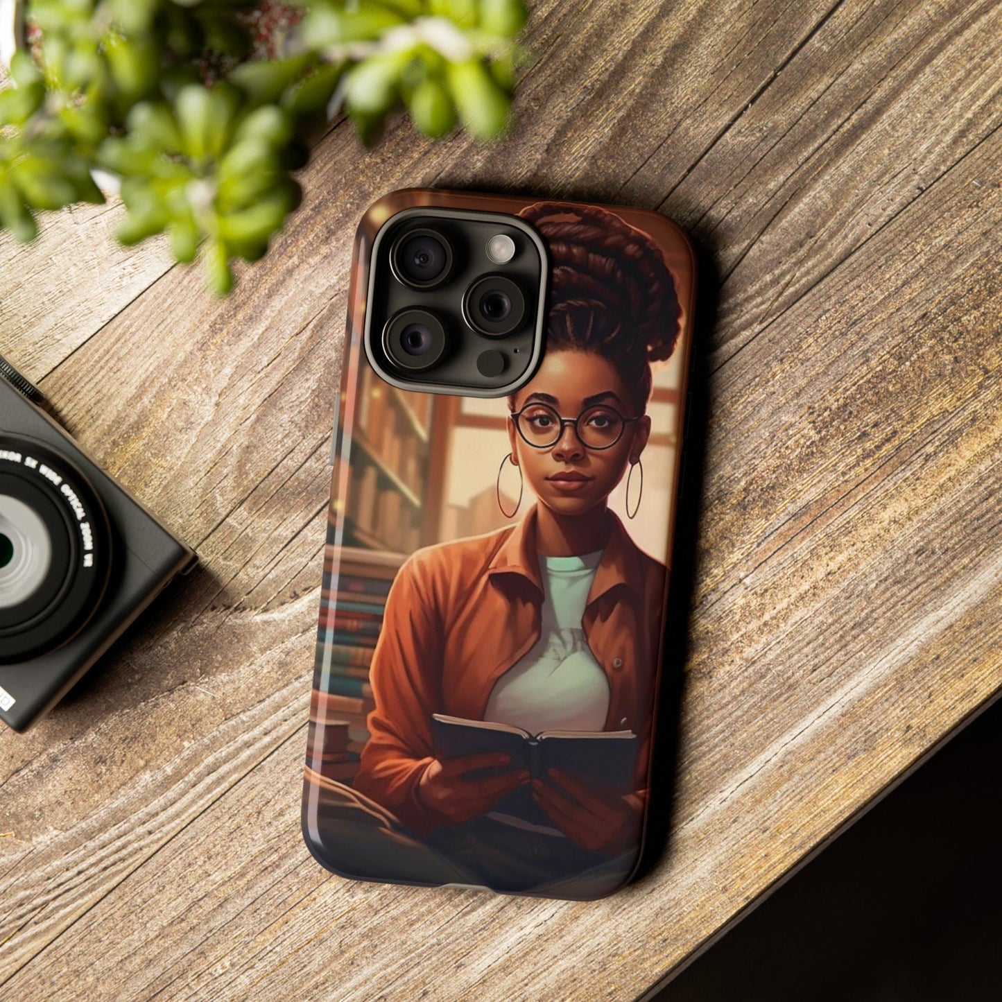 iPhone 15, iPhone 15 Pro, iPhone 15 Plus, iPhone 15 Pro Max Tough Cases African American Reader Woman Girl Book Dragon Power Reader