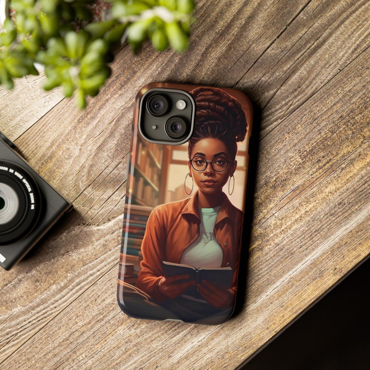 iPhone 15, iPhone 15 Pro, iPhone 15 Plus, iPhone 15 Pro Max Tough Cases African American Reader Woman Girl Book Dragon Power Reader