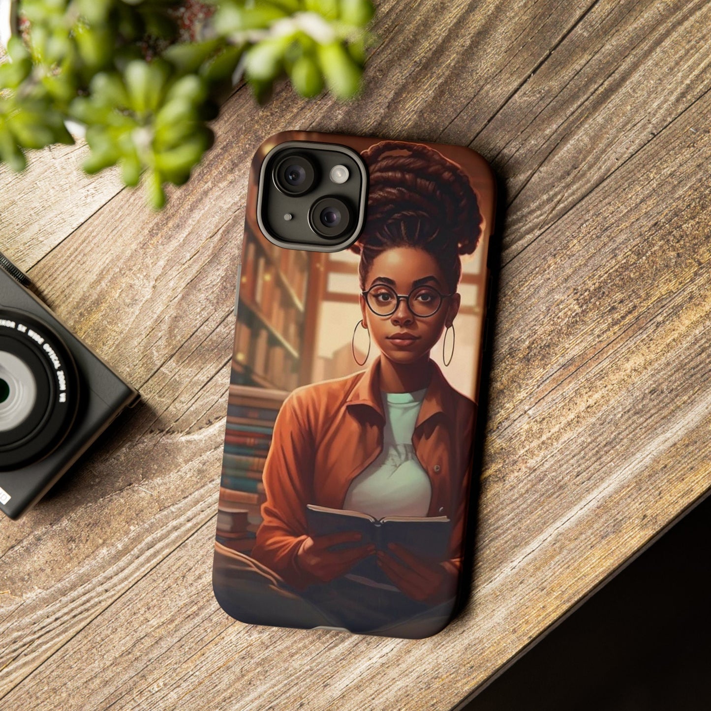 iPhone 15, iPhone 15 Pro, iPhone 15 Plus, iPhone 15 Pro Max Tough Cases African American Reader Woman Girl Book Dragon Power Reader