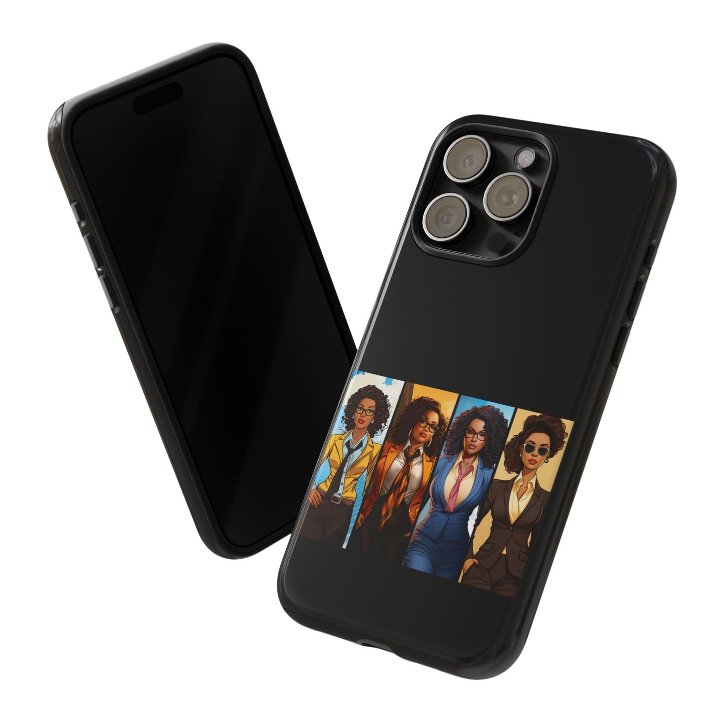 iPhone 15, iPhone 15 Pro, iPhone 15 Plus, iPhone 15 Pro Max Tough Cases African American Black Women Superheroes Strong Black Women