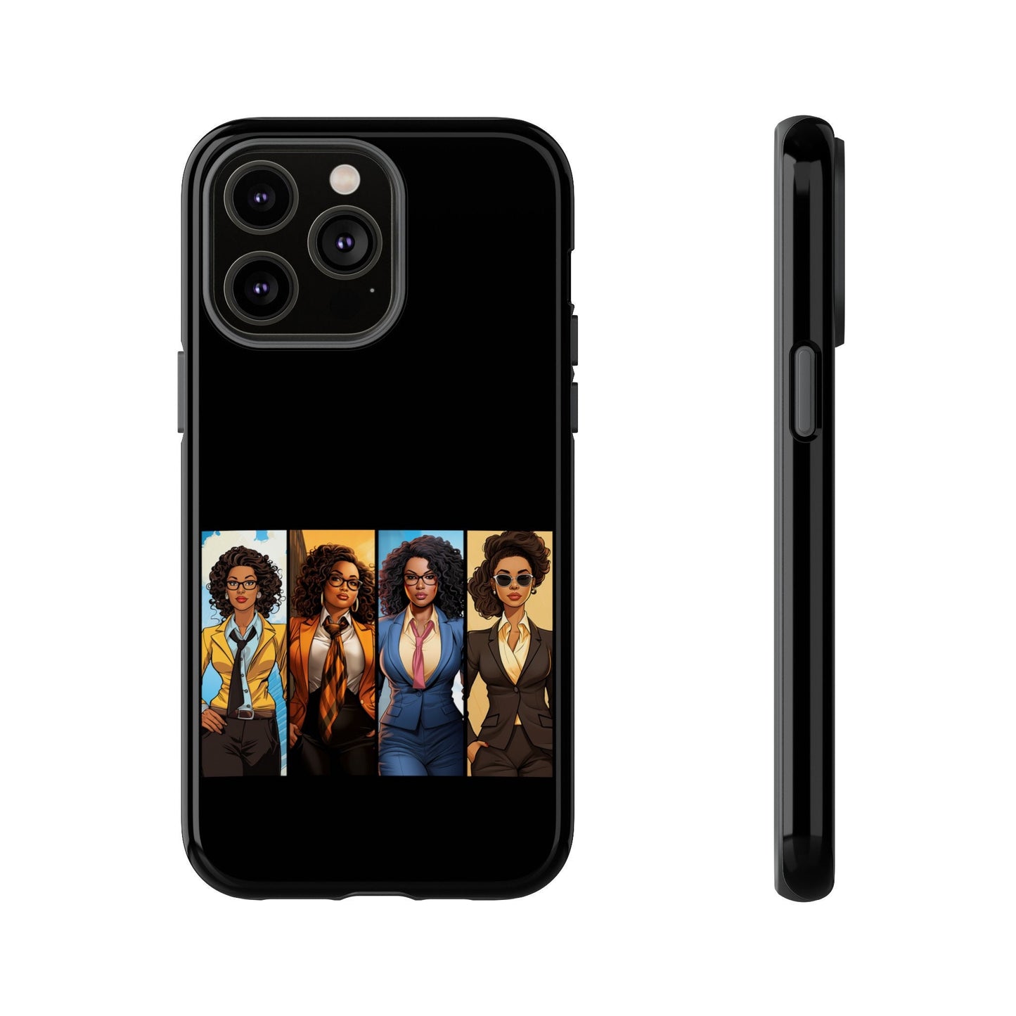 iPhone 14, iPhone 14 Pro, iPhone 14 Plus, iPhone 14 Pro Max Tough Cases African American Black Women Superheroes Strong Black Women